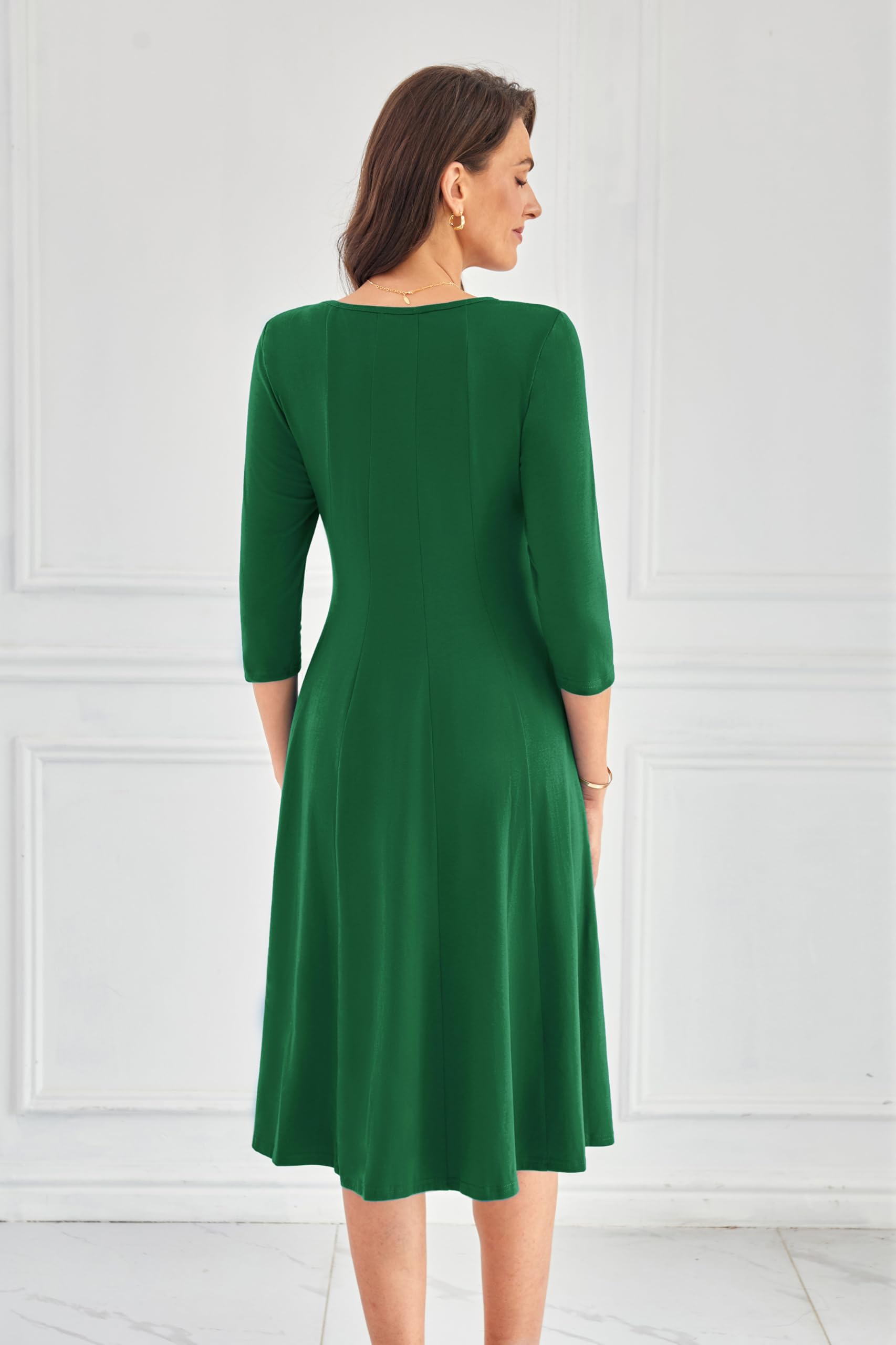 Foto 5 pulgar | Vestido Midi Grace Karin 2025, Casual, Holgado, De Primavera, Verde Oscuro - Venta Internacional.
