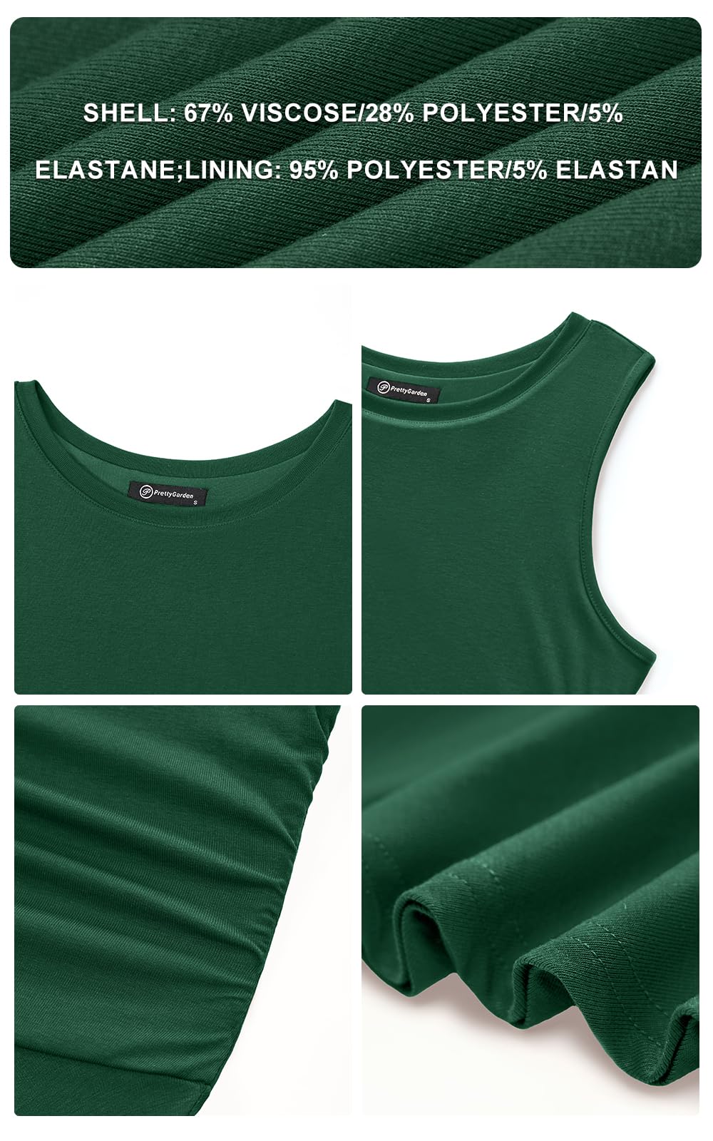 Foto 6 pulgar | Vestido Prettygarden Para Mujer, Primavera 2025, Sin Mangas, Maxi, Verde Oscuro - Venta Internacional.
