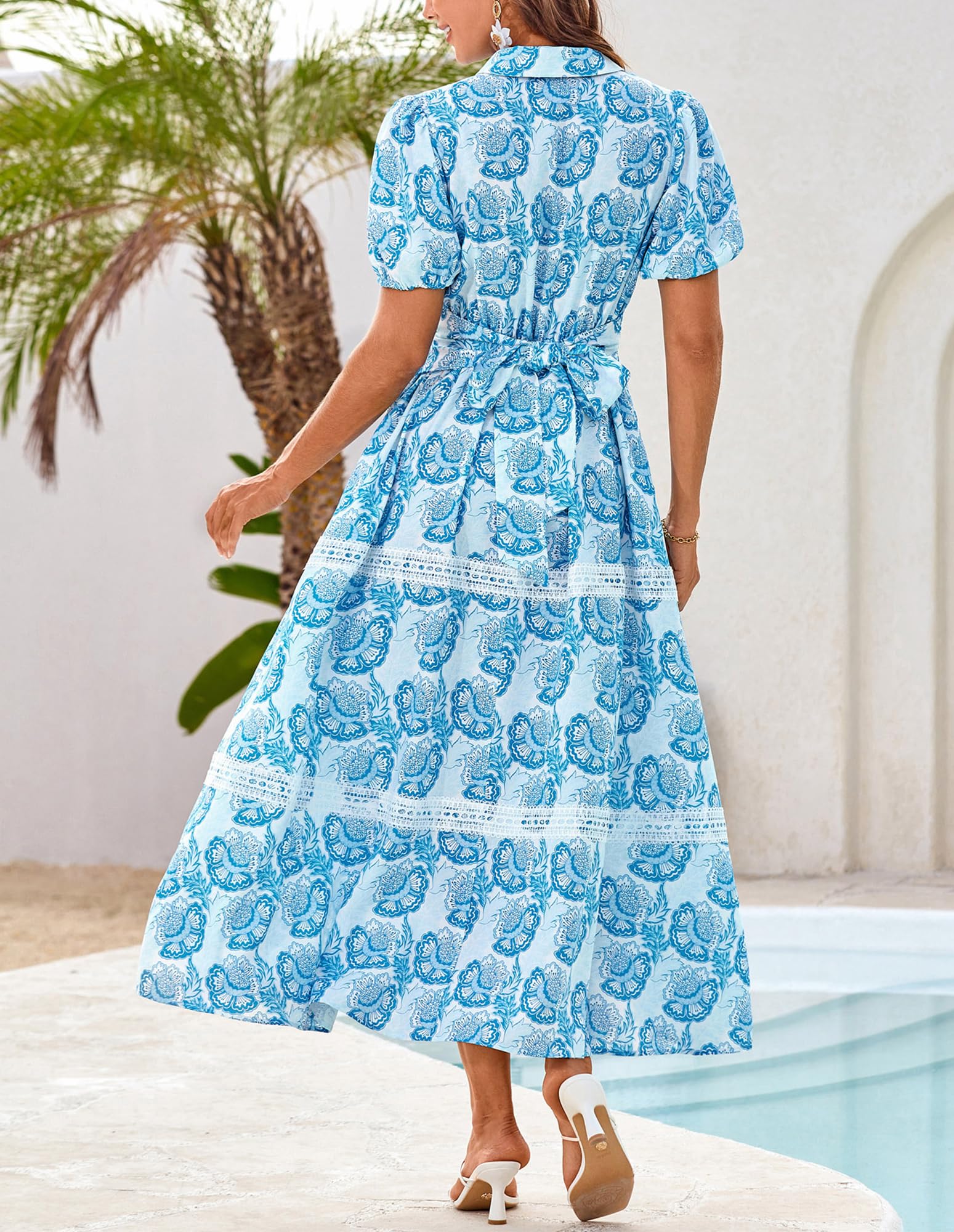 Foto 4 pulgar | Vestido Grace Karin Para Mujer, Maxi En Forma De A, Floral Y Fluido, Para Mujer - Venta Internacional.