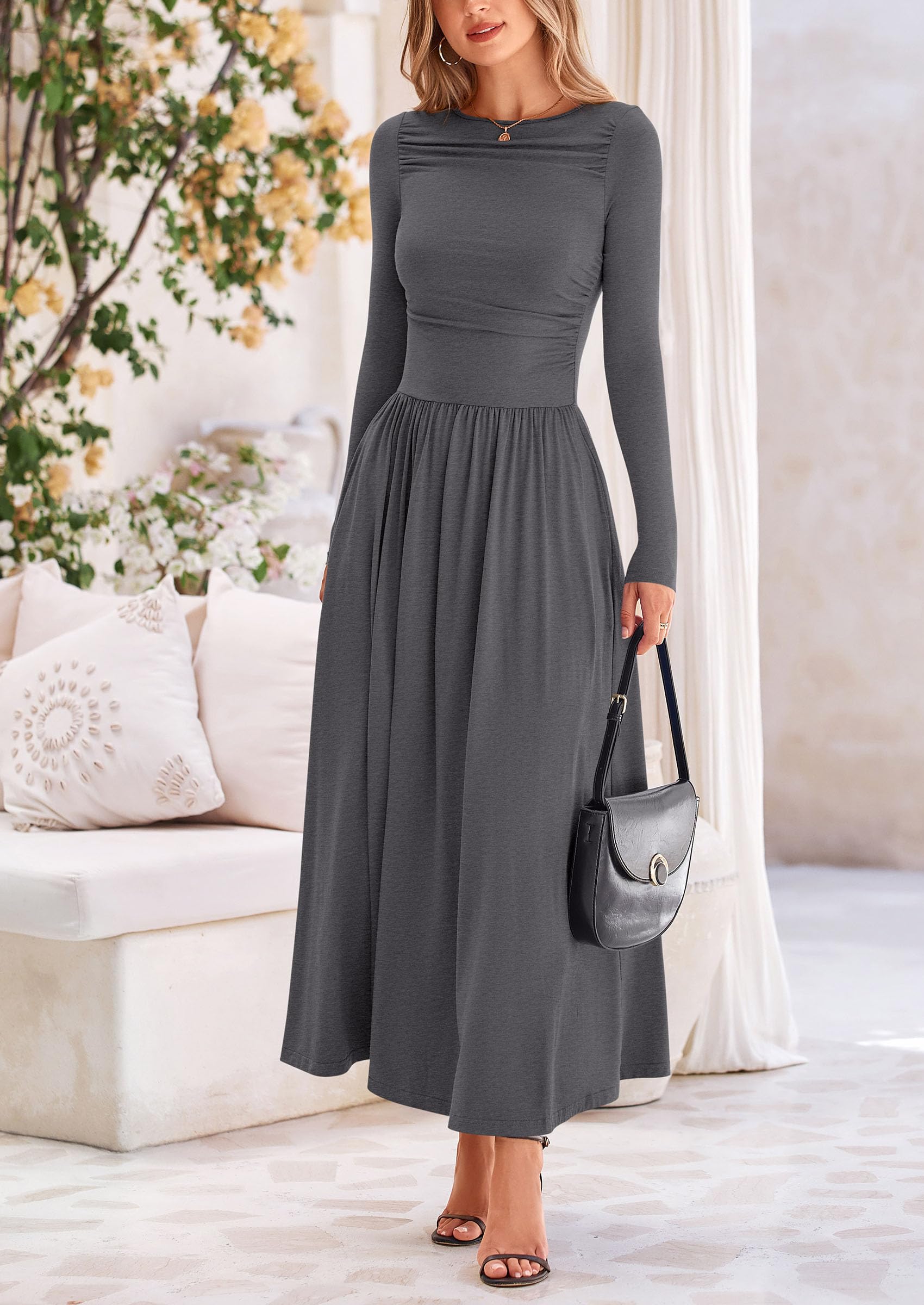 Foto 4 | Vestido Largo Prettygarden Para Mujer, Primavera 2025, Manga Larga - Venta Internacional.