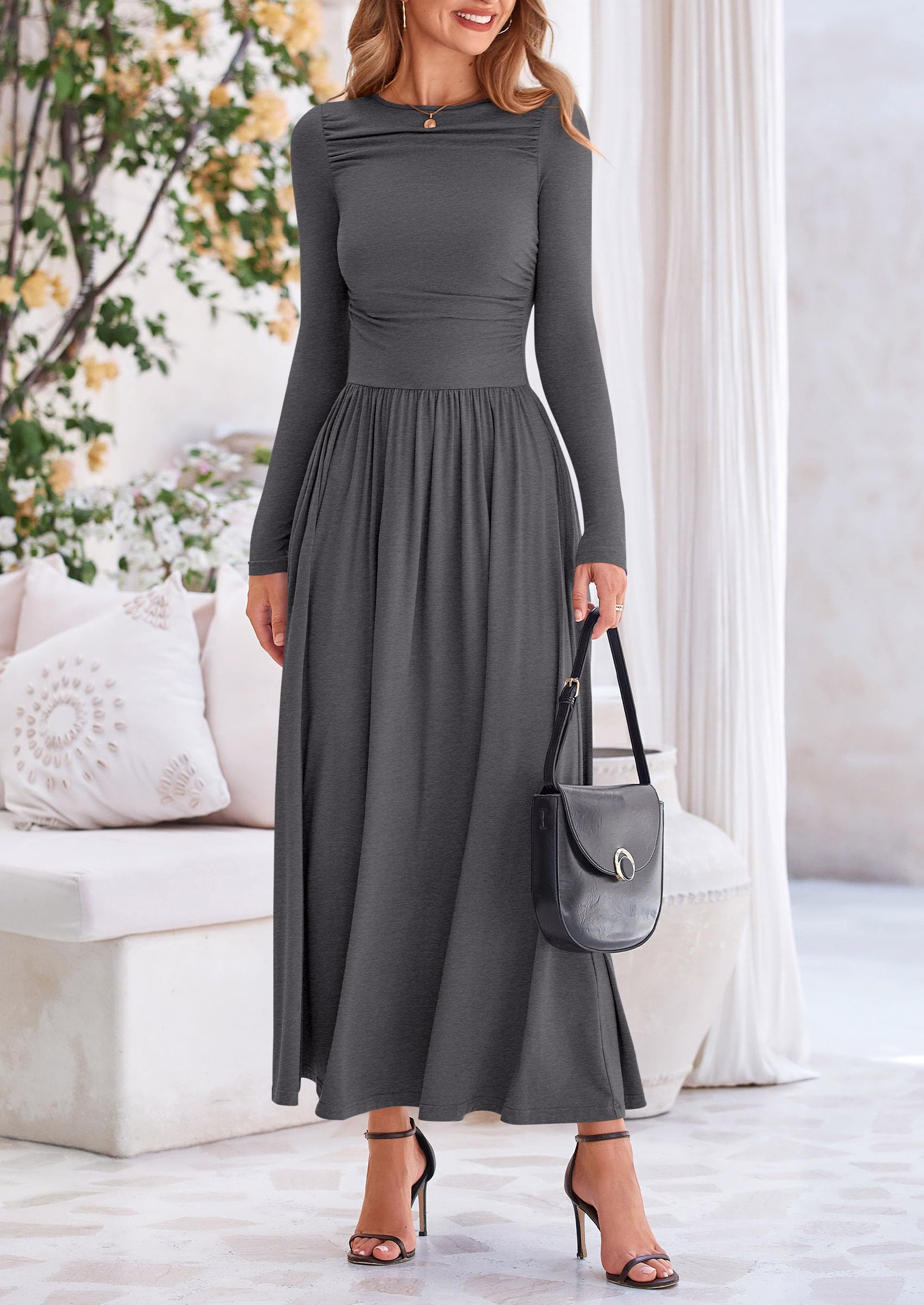 Foto 5 | Vestido Largo Prettygarden Para Mujer, Primavera 2025, Manga Larga - Venta Internacional.