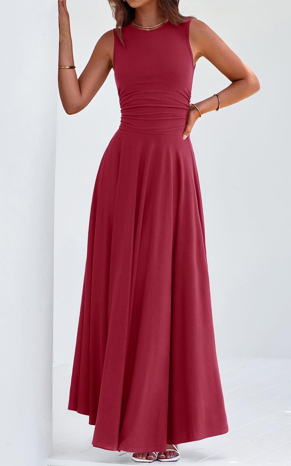 Foto 4 pulgar | Vestido Prettygarden Para Mujer, Primavera 2025, Sin Mangas, Aline Maxi - Venta Internacional.