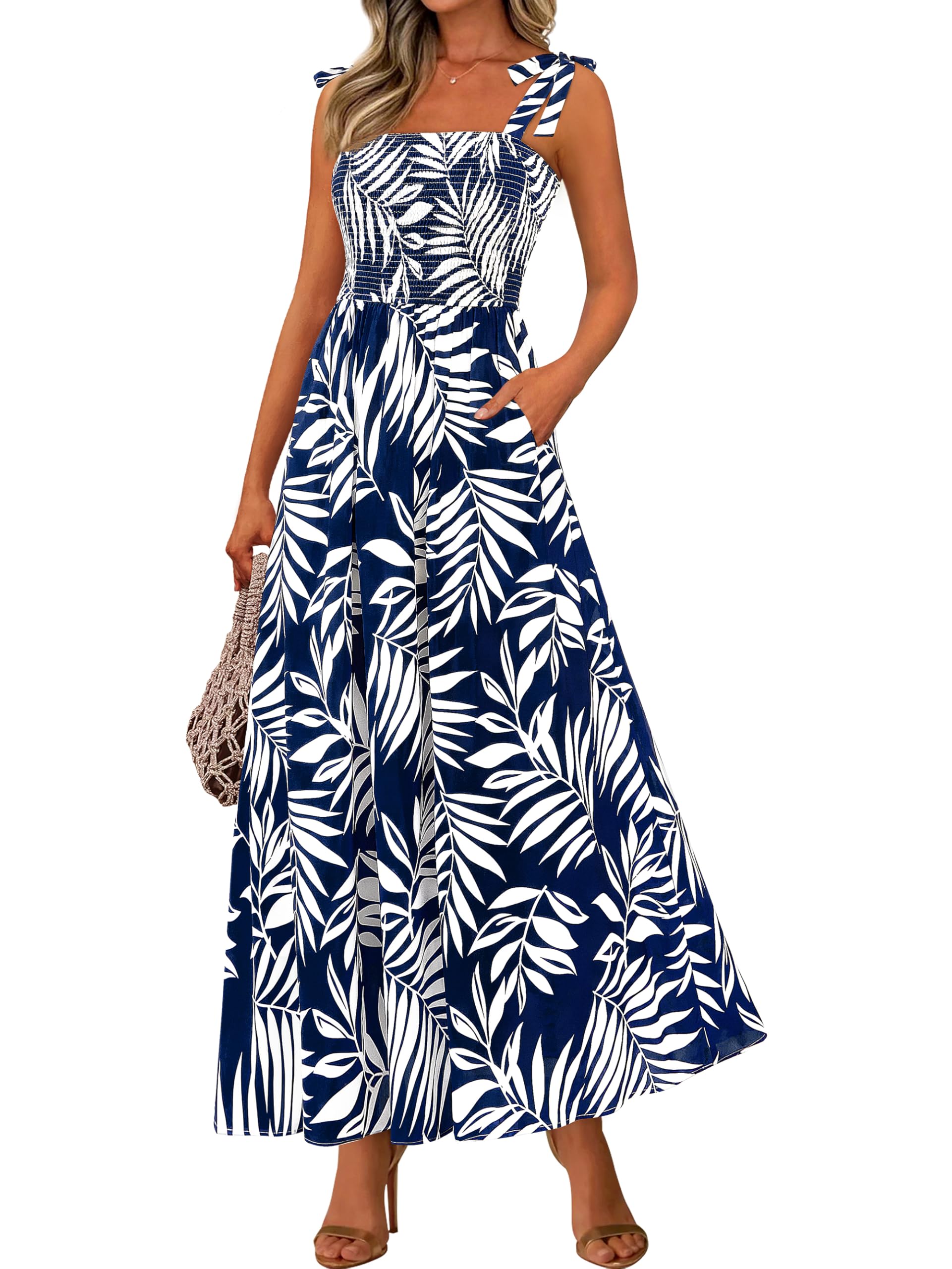 Vestido De Verano Prettygarden Maxi Floral Sin Mangas Para Mujer - Venta Internacional.