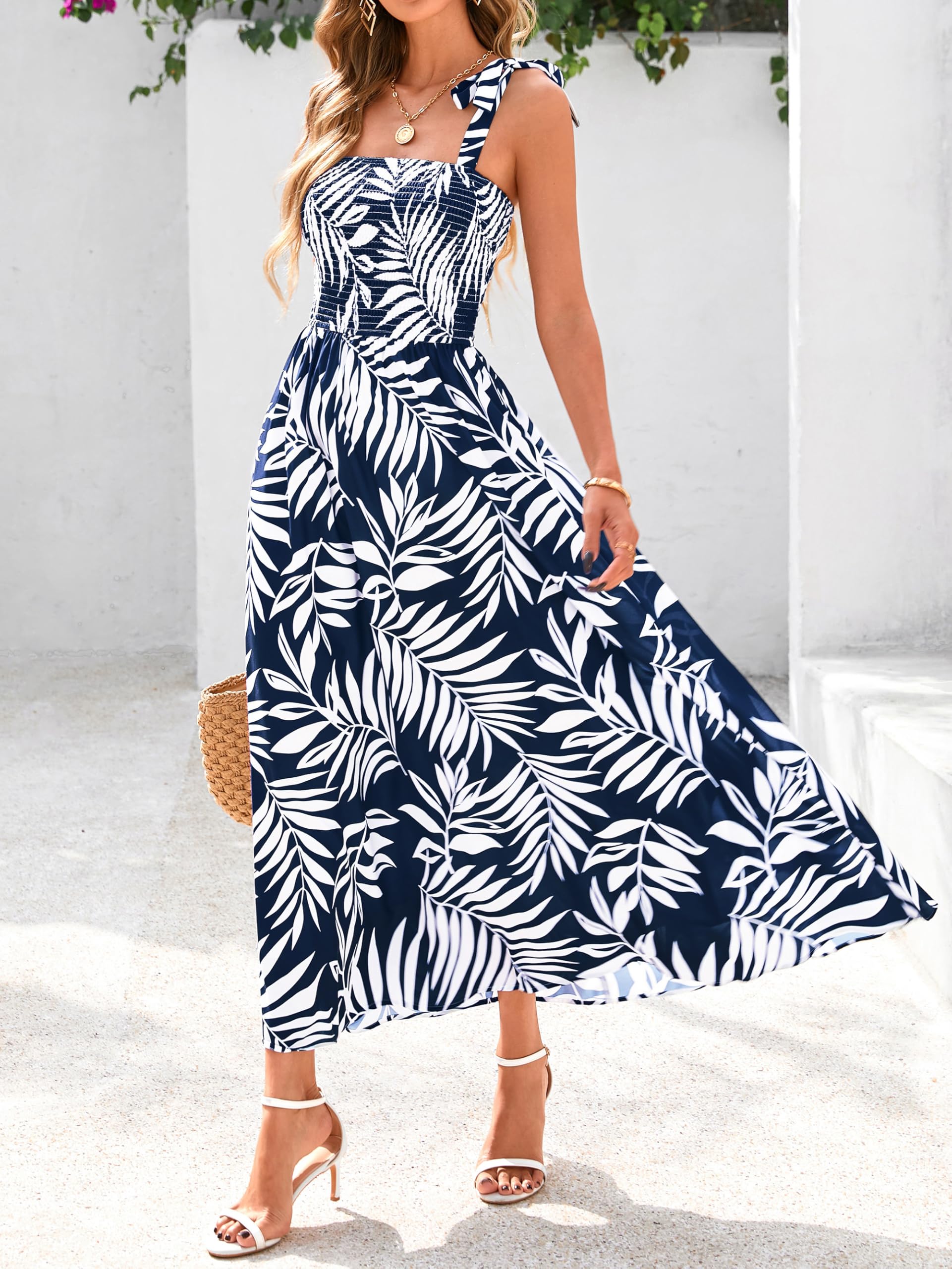 Foto 4 pulgar | Vestido De Verano Prettygarden Maxi Floral Sin Mangas Para Mujer - Venta Internacional.