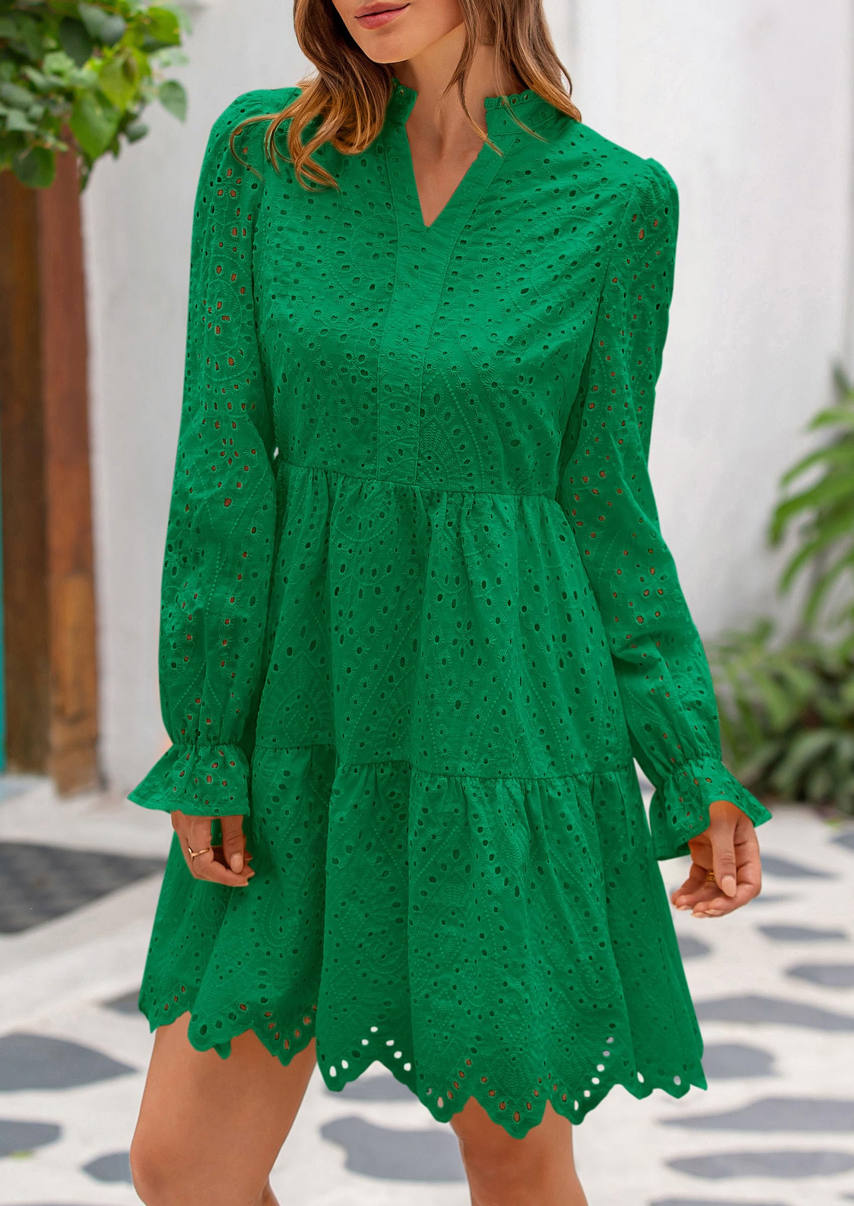 Foto 5 pulgar | Vestido Prettygarden Para Mujer, Primavera 2025, Manga Larga, Cuello En V - Venta Internacional.