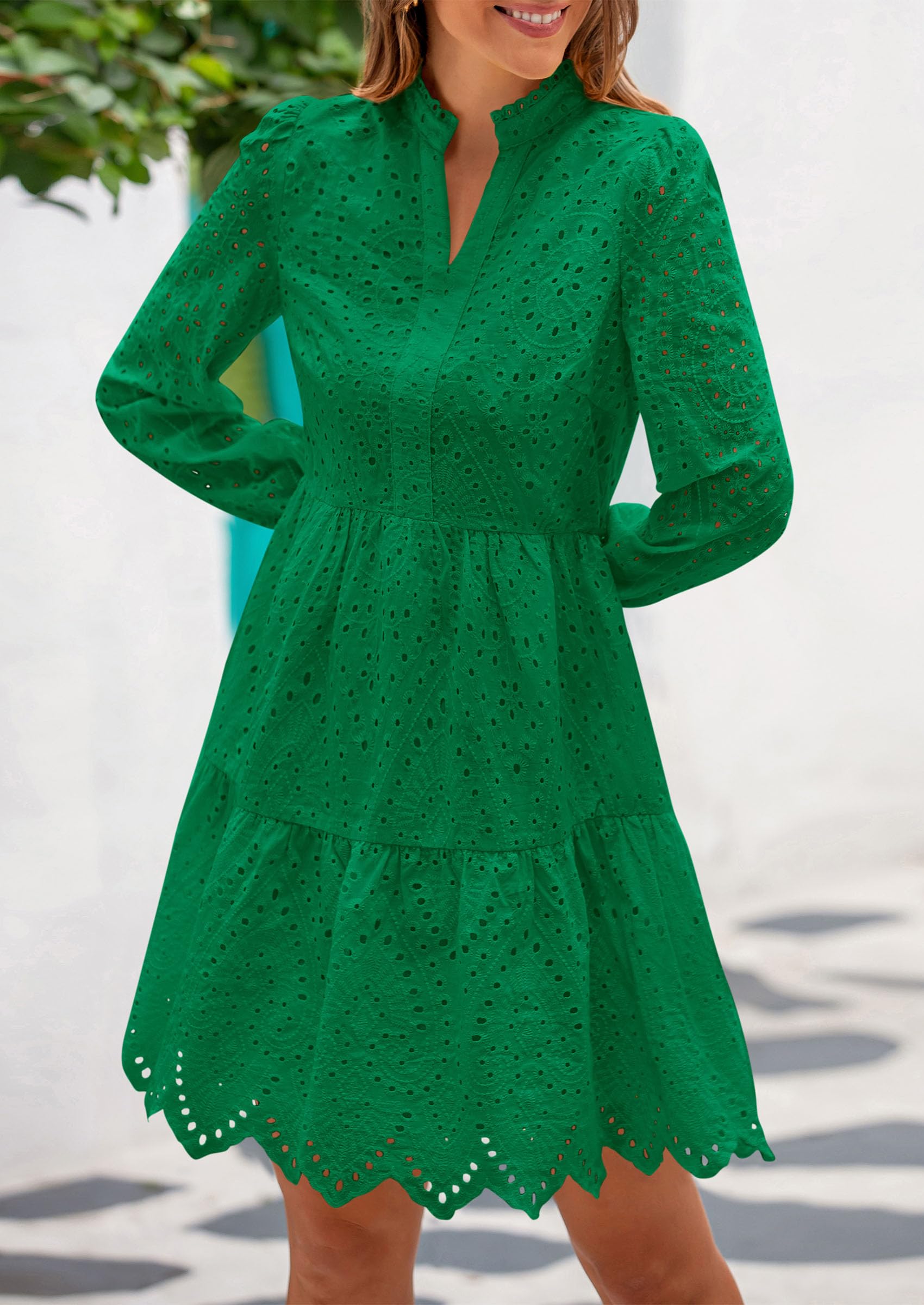 Foto 8 pulgar | Vestido Prettygarden Para Mujer, Primavera 2025, Manga Larga, Cuello En V - Venta Internacional.