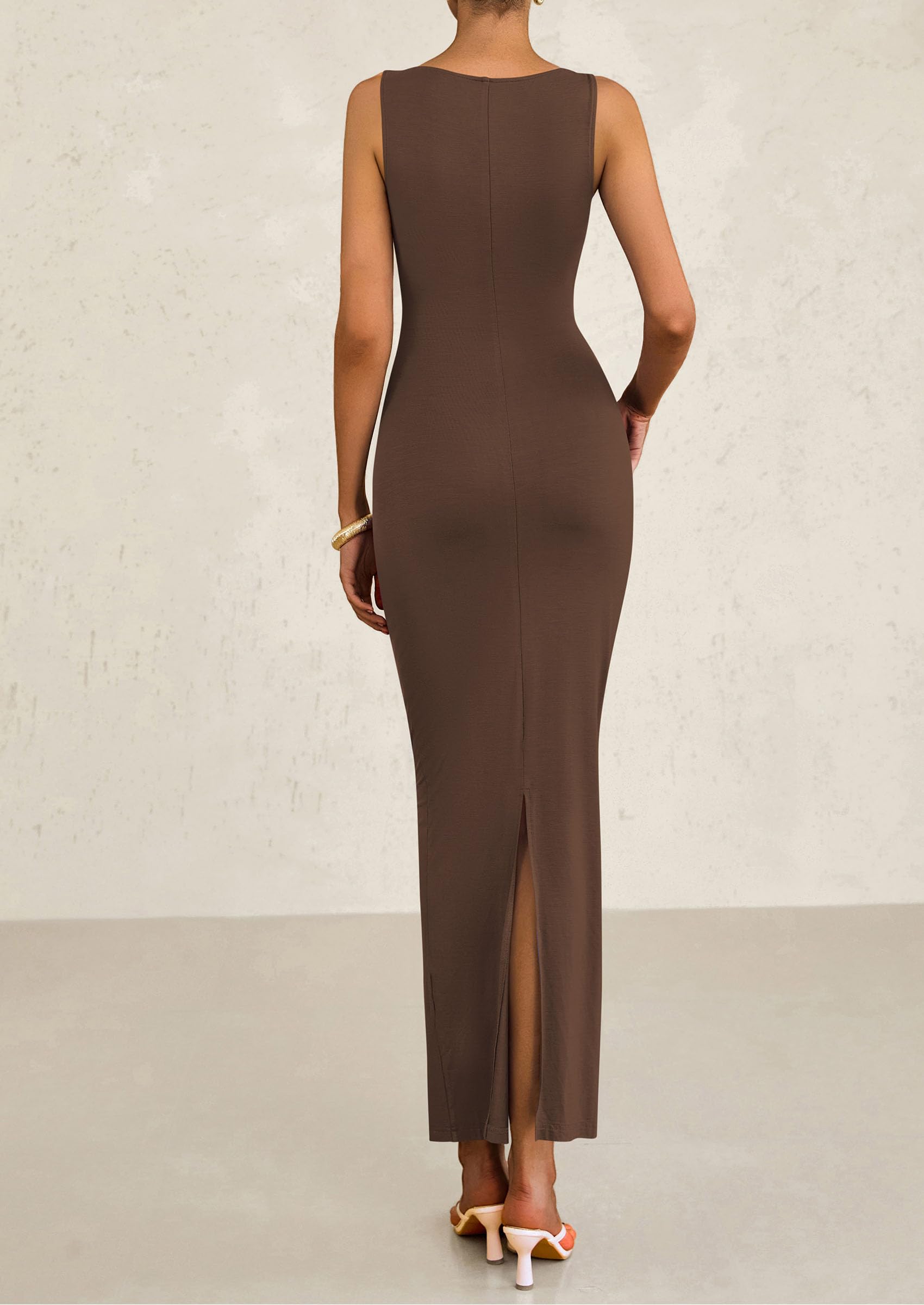 Foto 2 | Vestido Midi Prettygarden 2025, Verano, Sin Mangas, Fruncido, Café - Venta Internacional.