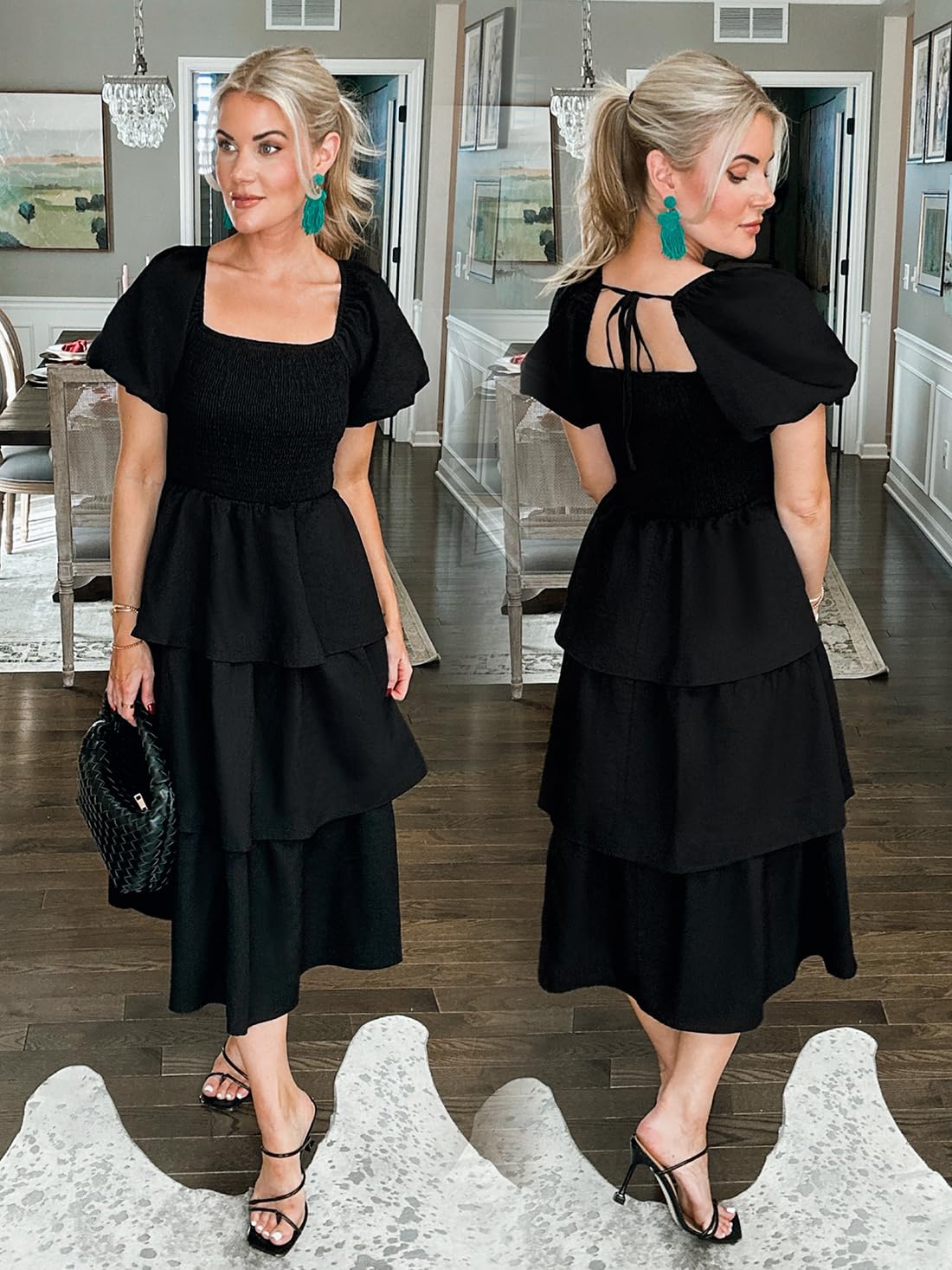 Foto 6 pulgar | Vestido Zesica 2025 Summer Boho Midi De Manga Corta Para Mujer - Venta Internacional.