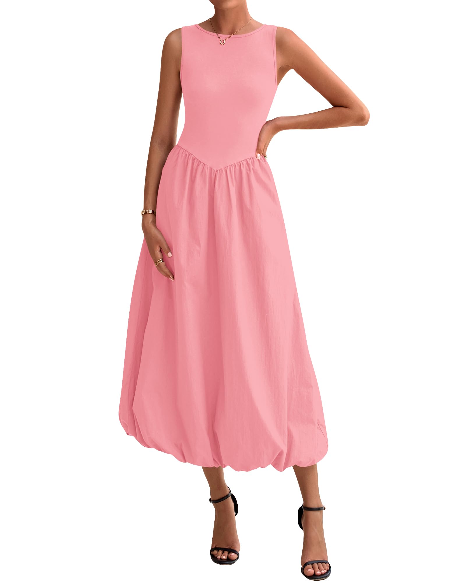 Vestido Midi Casual Sin Mangas Btfbm Para Mujer 2025 - Venta Internacional.