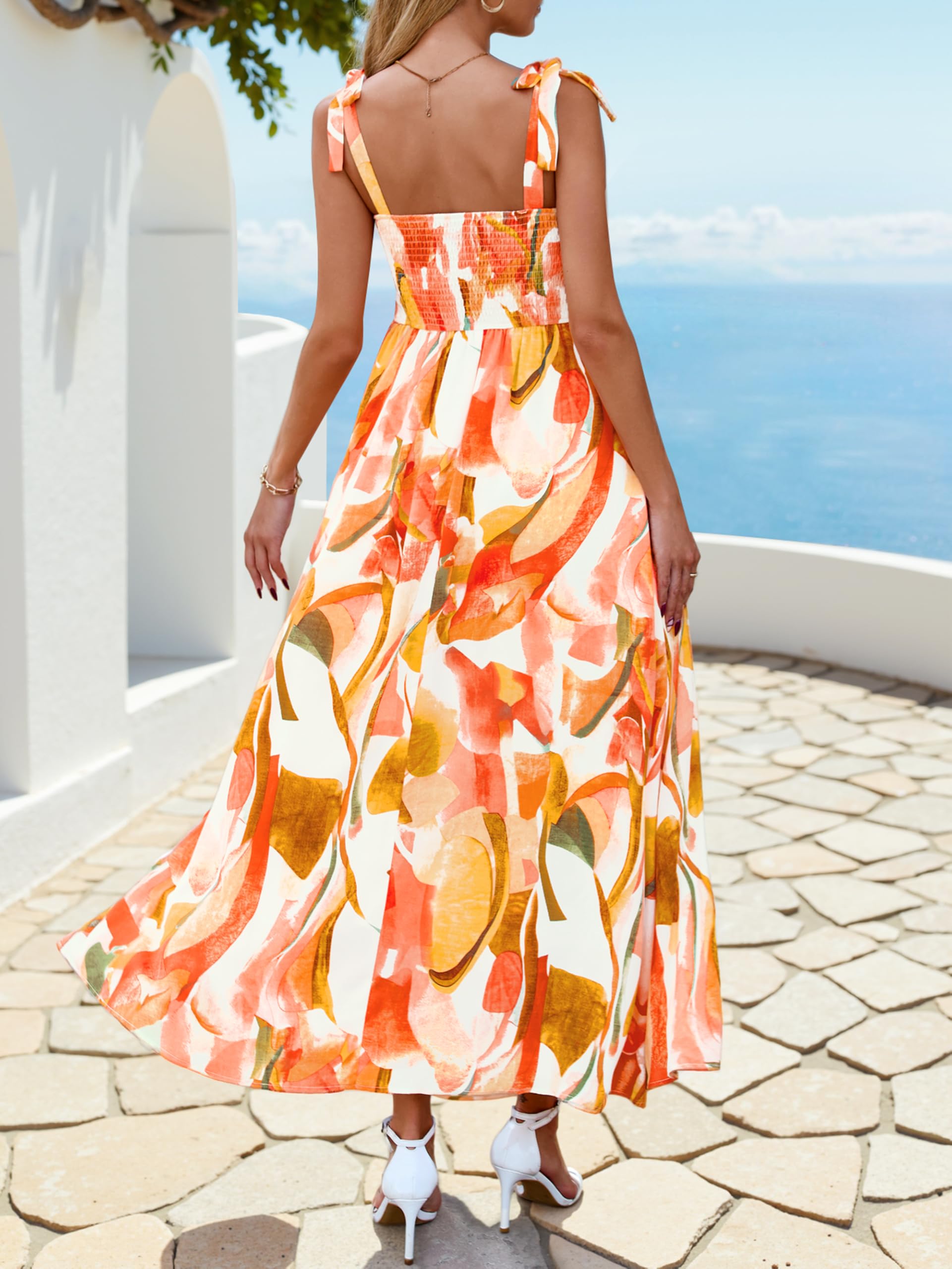 Foto 7 pulgar | Vestido De Verano Prettygarden Floral Sin Mangas Maxi Rosa Xxl - Venta Internacional.