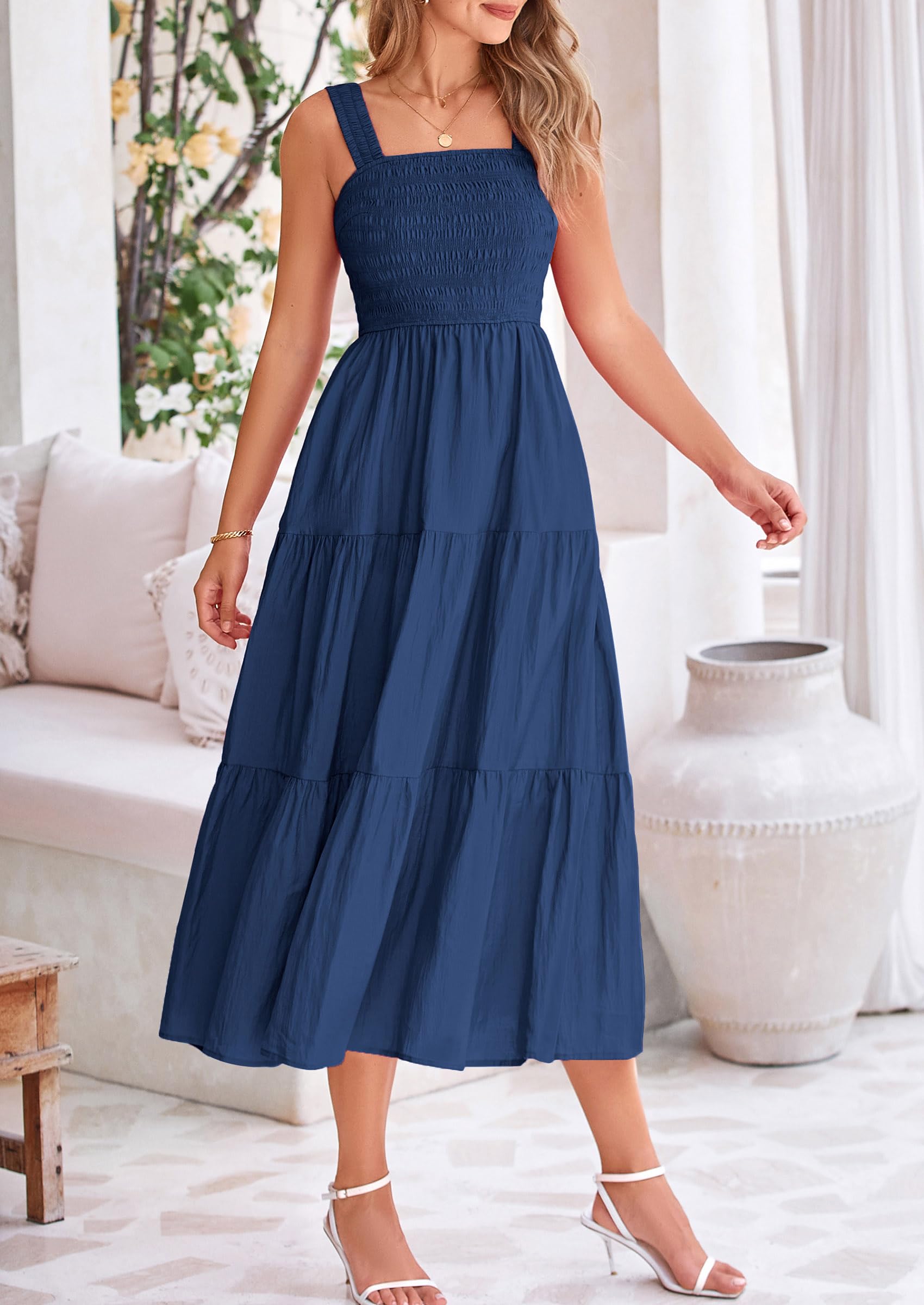 Foto 5 pulgar | Vestido Prettygarden Para Mujer, A Media Pierna, Color Azul Oscuro, Talla Xxl - Venta Internacional.
