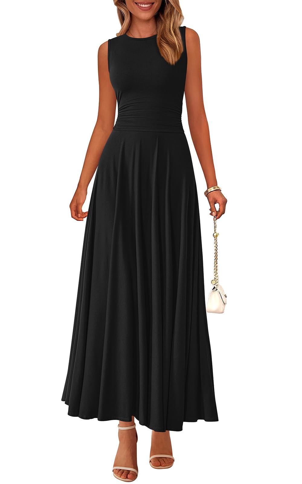 Foto 2 pulgar | Vestido Prettygarden Para Mujer, De Primavera, Sin Mangas, Maxi, Negro, Xl - Venta Internacional.