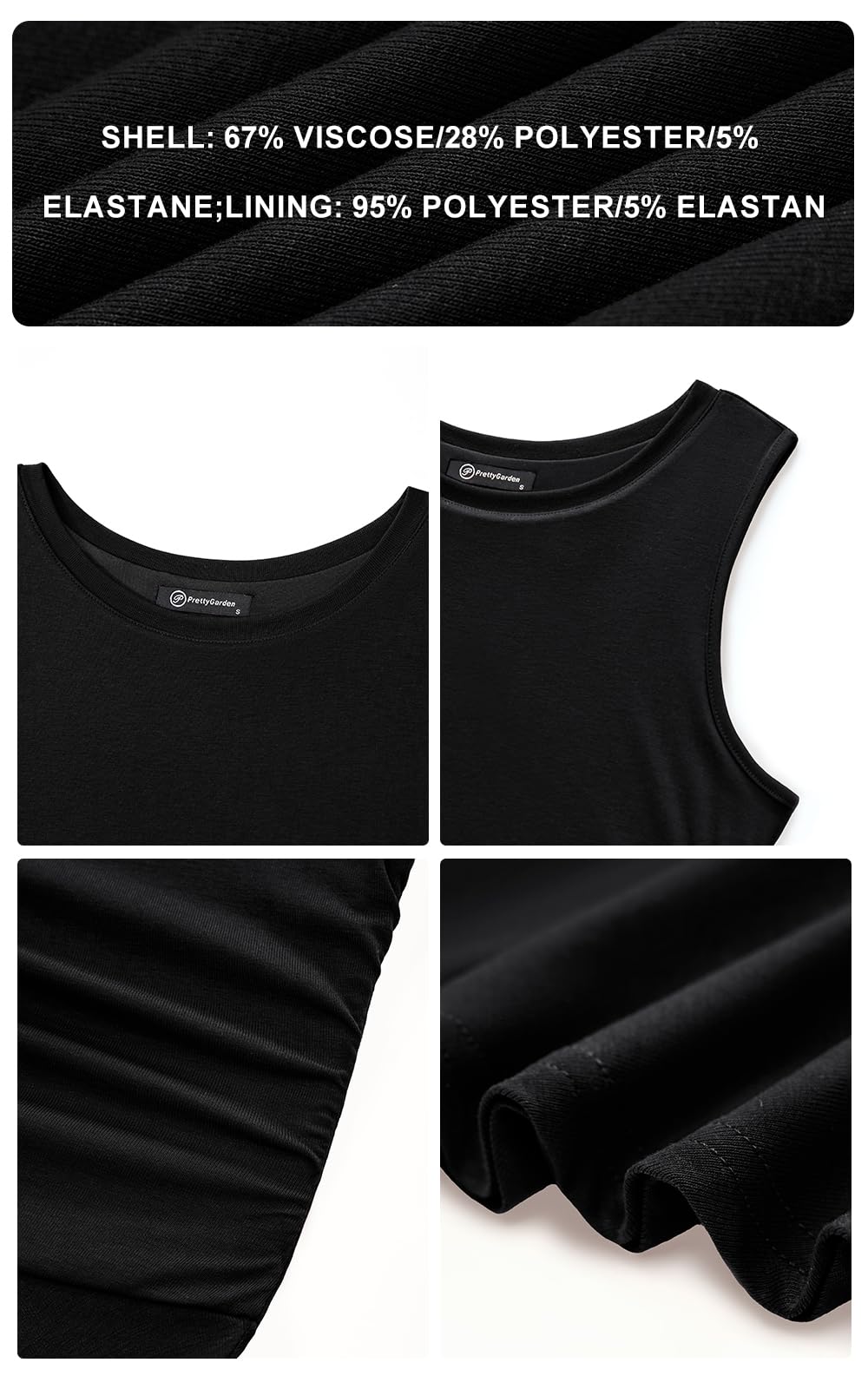Foto 6 pulgar | Vestido Prettygarden Para Mujer, De Primavera, Sin Mangas, Maxi, Negro, Xl - Venta Internacional.