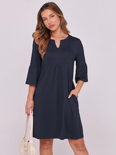 Foto 3 | Vestido Anrabess Casual De Verano Con Cuello En V Y Volantes Azules Para Mujer - Venta Internacional.