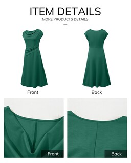 Foto 7 | Vestido Midi Happy Sailed De Manga Corta Con Cuello Vuelto Y Cintura Fruncida - Venta Internacional.