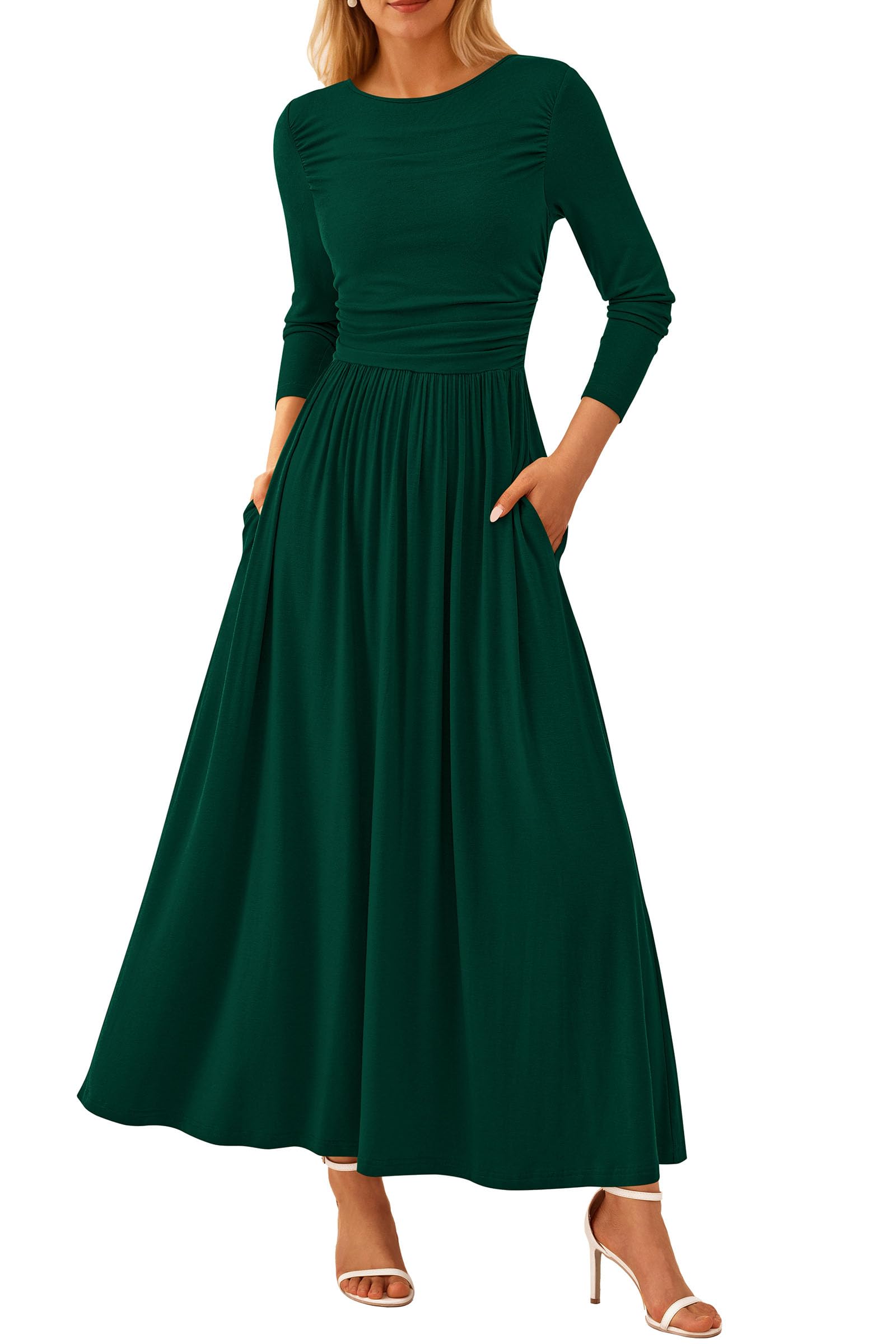 Vestido Largo Prettygarden Casual De Primavera De Manga Larga Para Mujer - Venta Internacional.