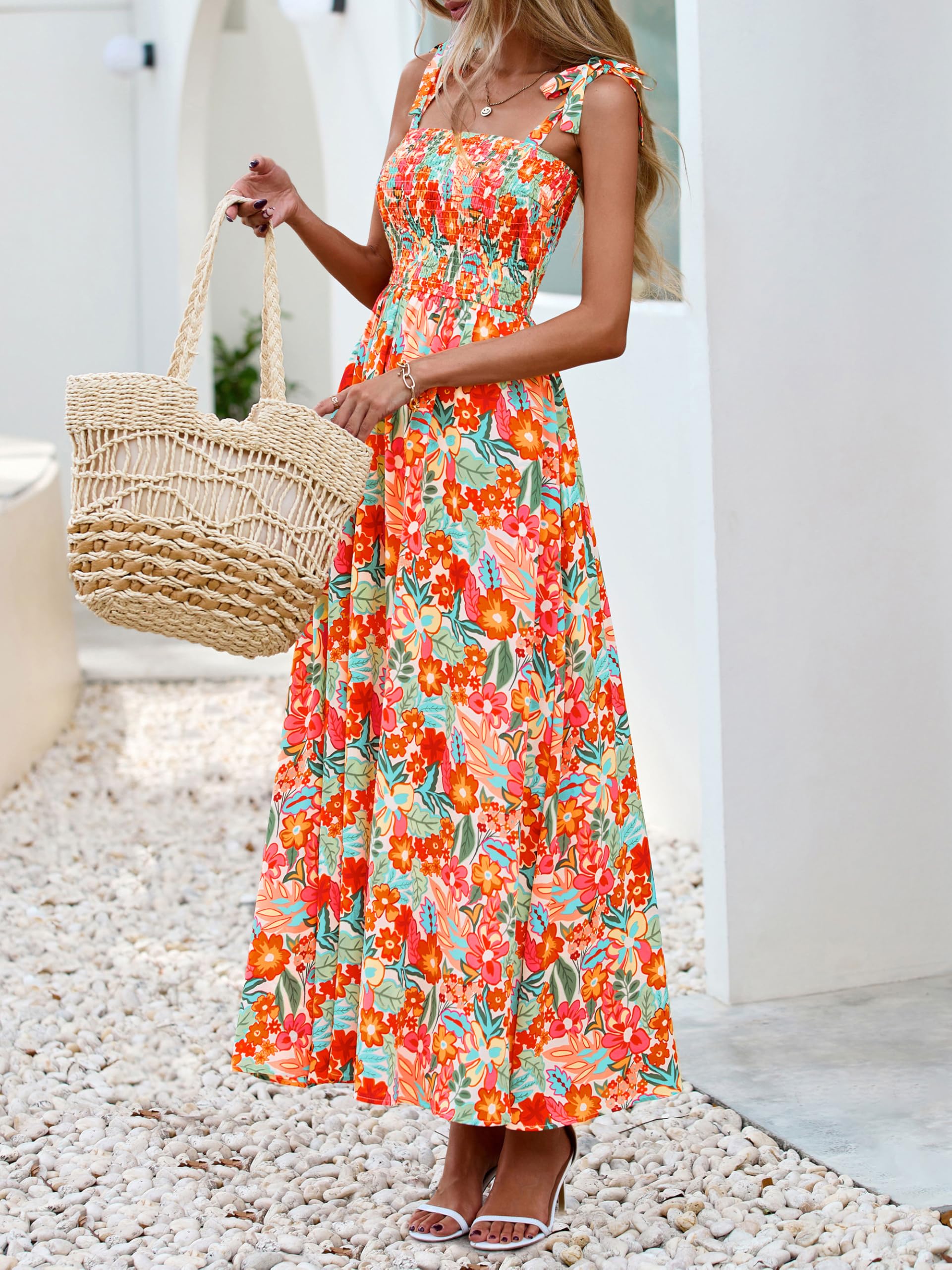 Foto 4 pulgar | Vestido De Verano Prettygarden Maxi Floral Sin Mangas Para Mujer - Venta Internacional.