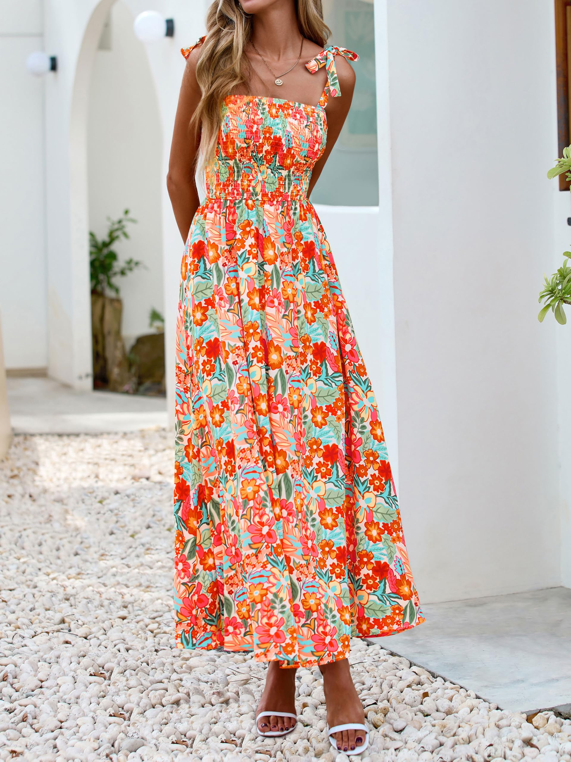 Foto 5 pulgar | Vestido De Verano Prettygarden Maxi Floral Sin Mangas Para Mujer - Venta Internacional.