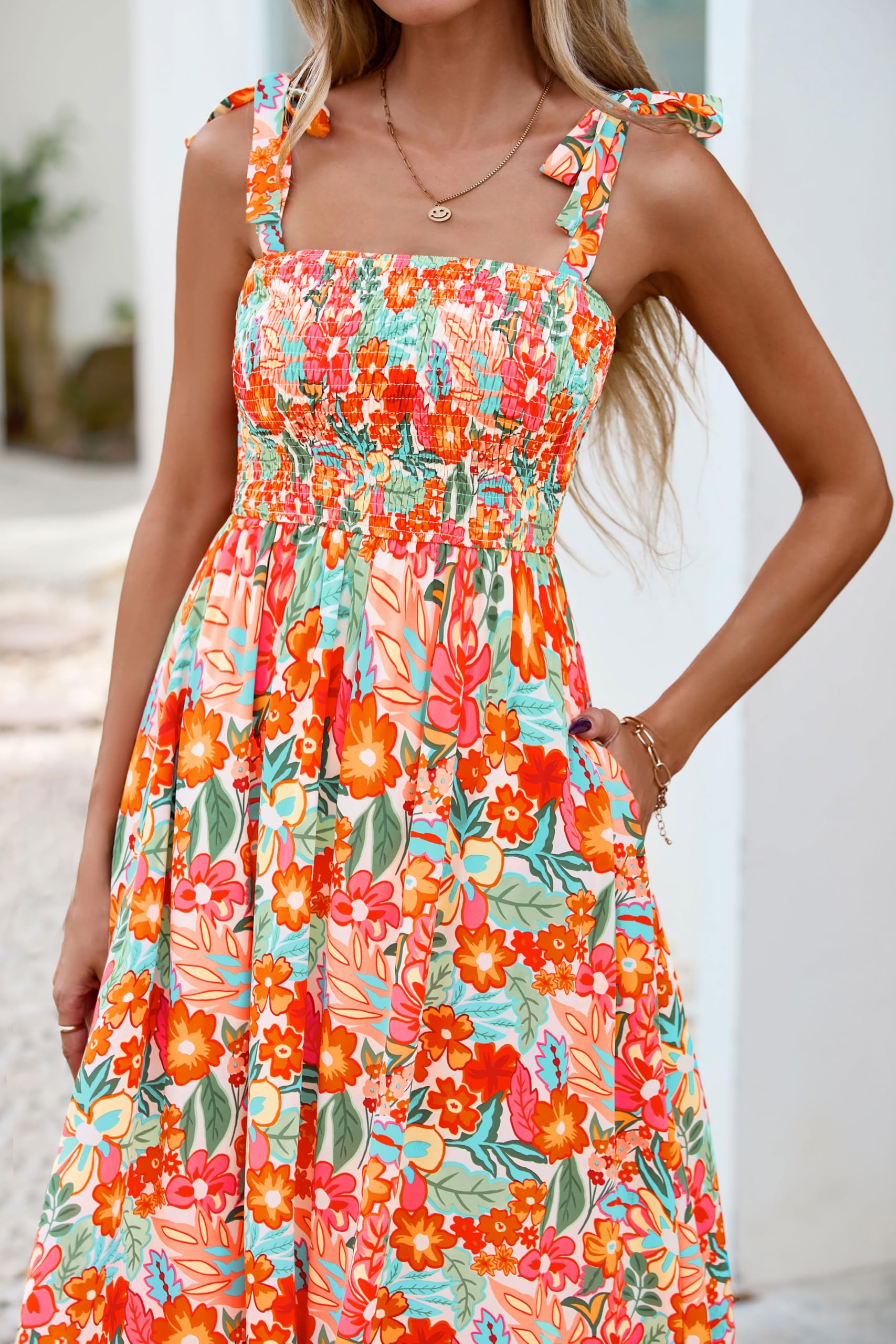 Foto 6 | Vestido De Verano Prettygarden Maxi Floral Sin Mangas Para Mujer - Venta Internacional.