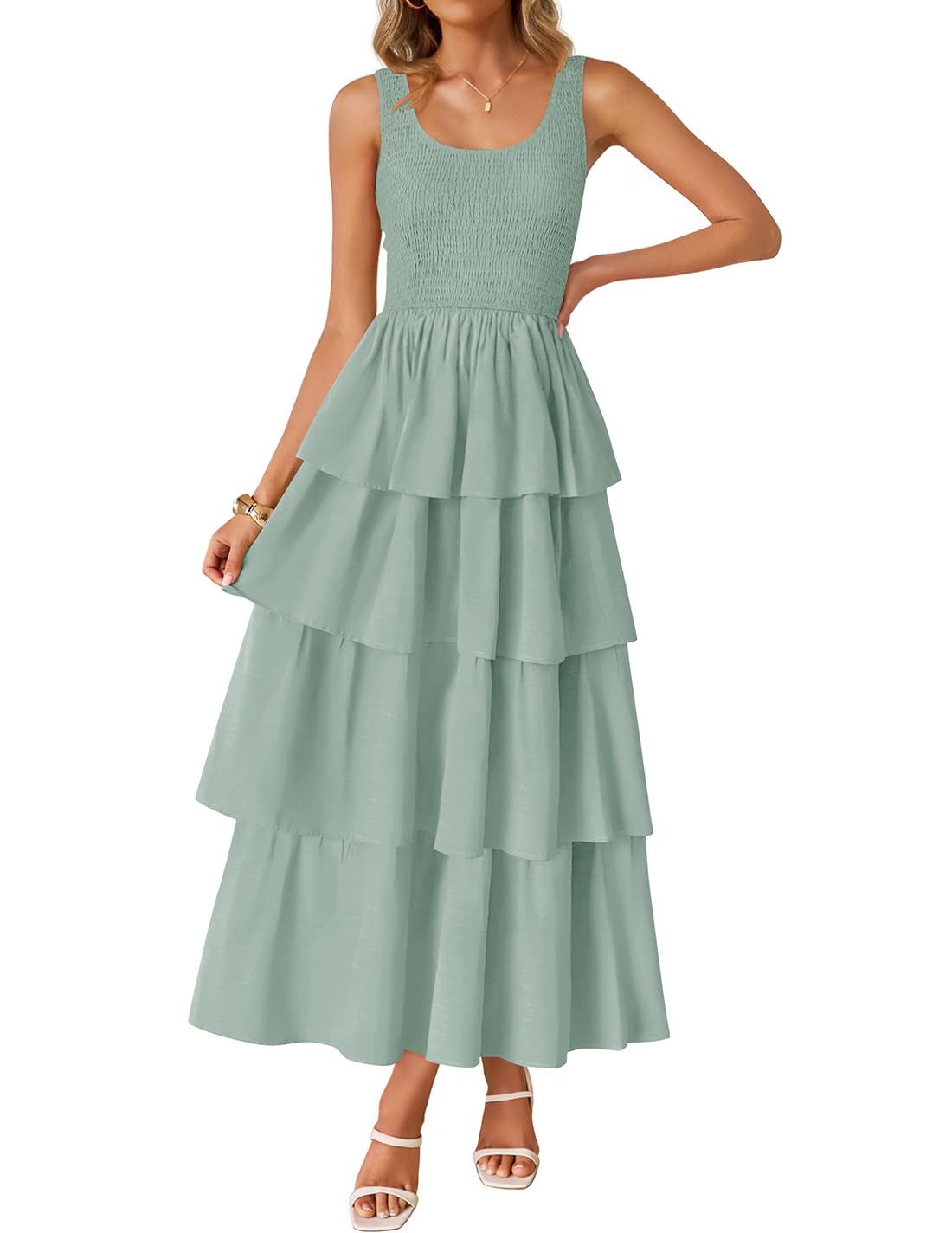 Foto 2 pulgar | Vestido Midi Sin Mangas Zesica 2025 Summer Boho Para Mujer - Venta Internacional.