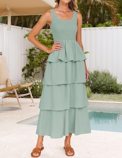 Foto 7 | Vestido Midi Sin Mangas Zesica 2025 Summer Boho Para Mujer - Venta Internacional.