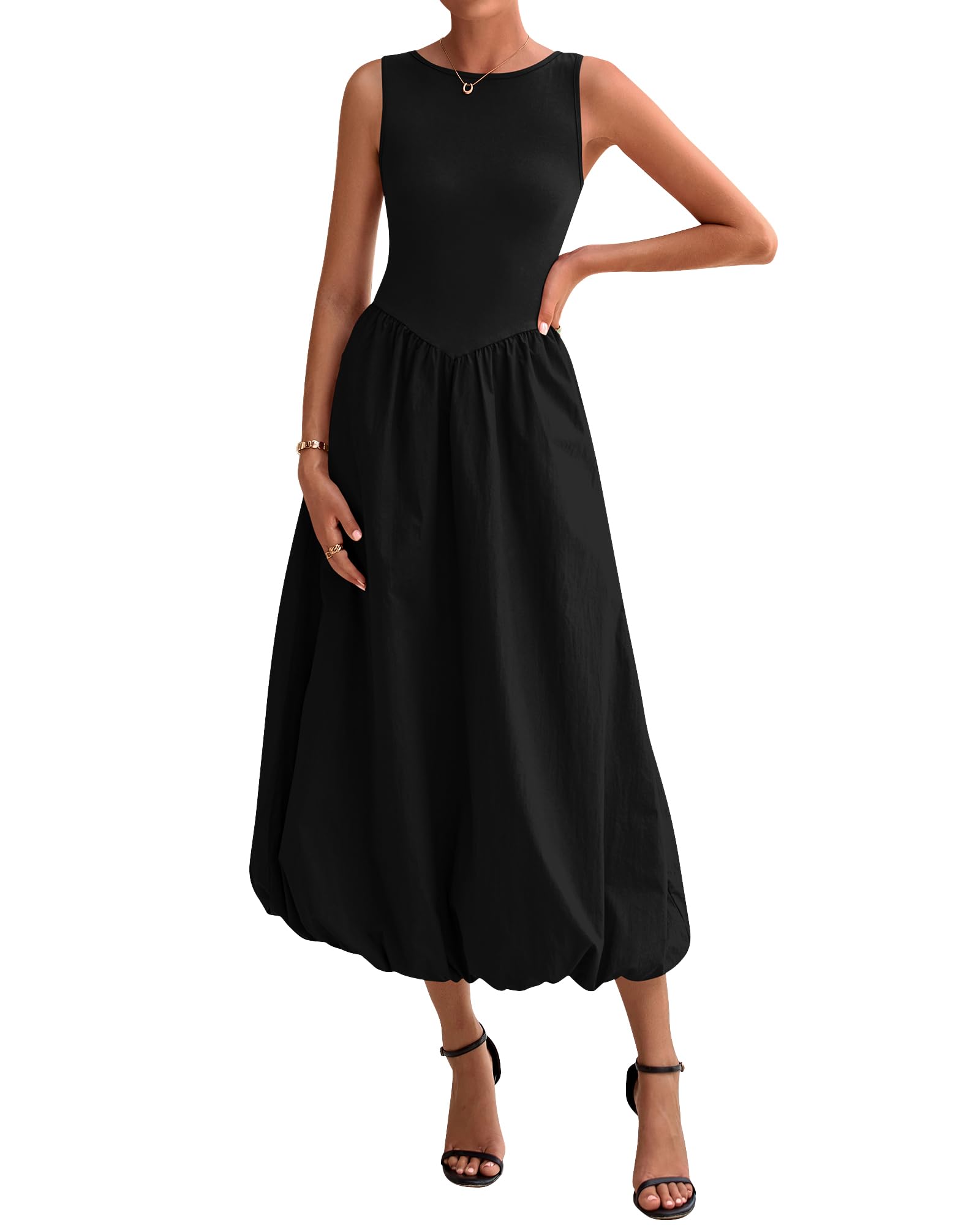 Vestido Btfbm Para Mujer 2025, Casual, Sin Mangas, Midi, Negro - Venta Internacional.