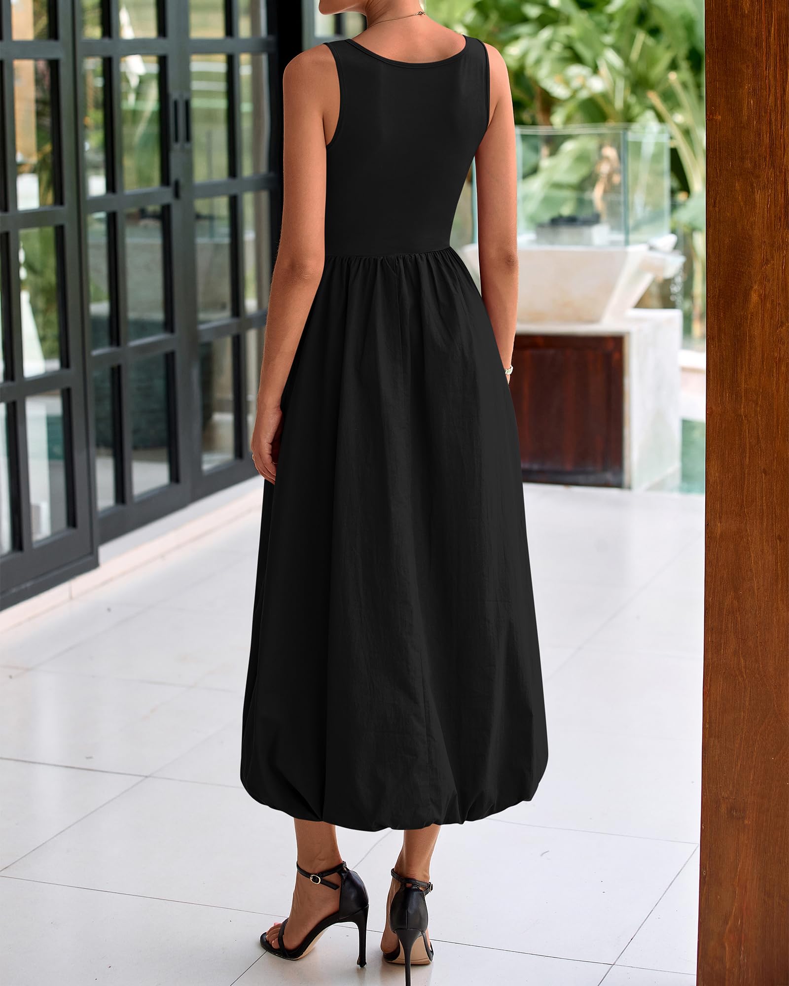 Foto 4 pulgar | Vestido Btfbm Para Mujer 2025, Casual, Sin Mangas, Midi, Negro - Venta Internacional.