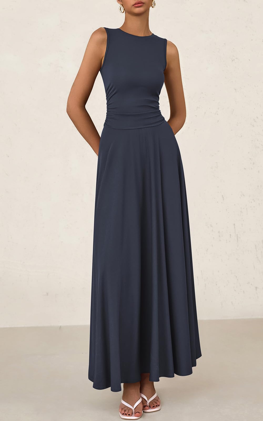 Foto 4 pulgar | Vestido Prettygarden Para Mujer Primavera 2025 Sin Mangas Aline Navy - Venta Internacional.