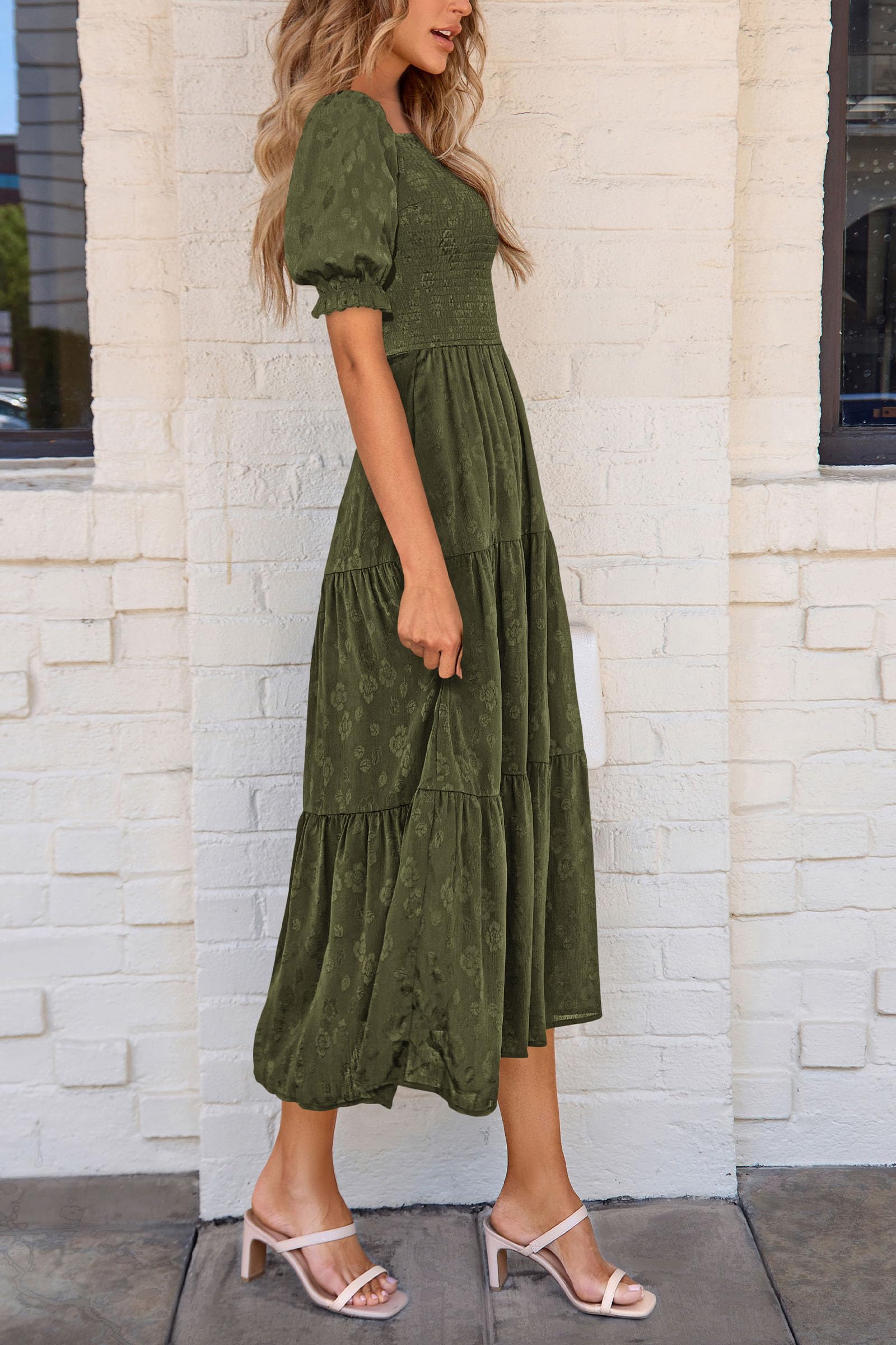 Foto 8 pulgar | Vestido Midi Prettygarden Para Mujer 2025, Casual, Verano, Verde Militar - Venta Internacional.