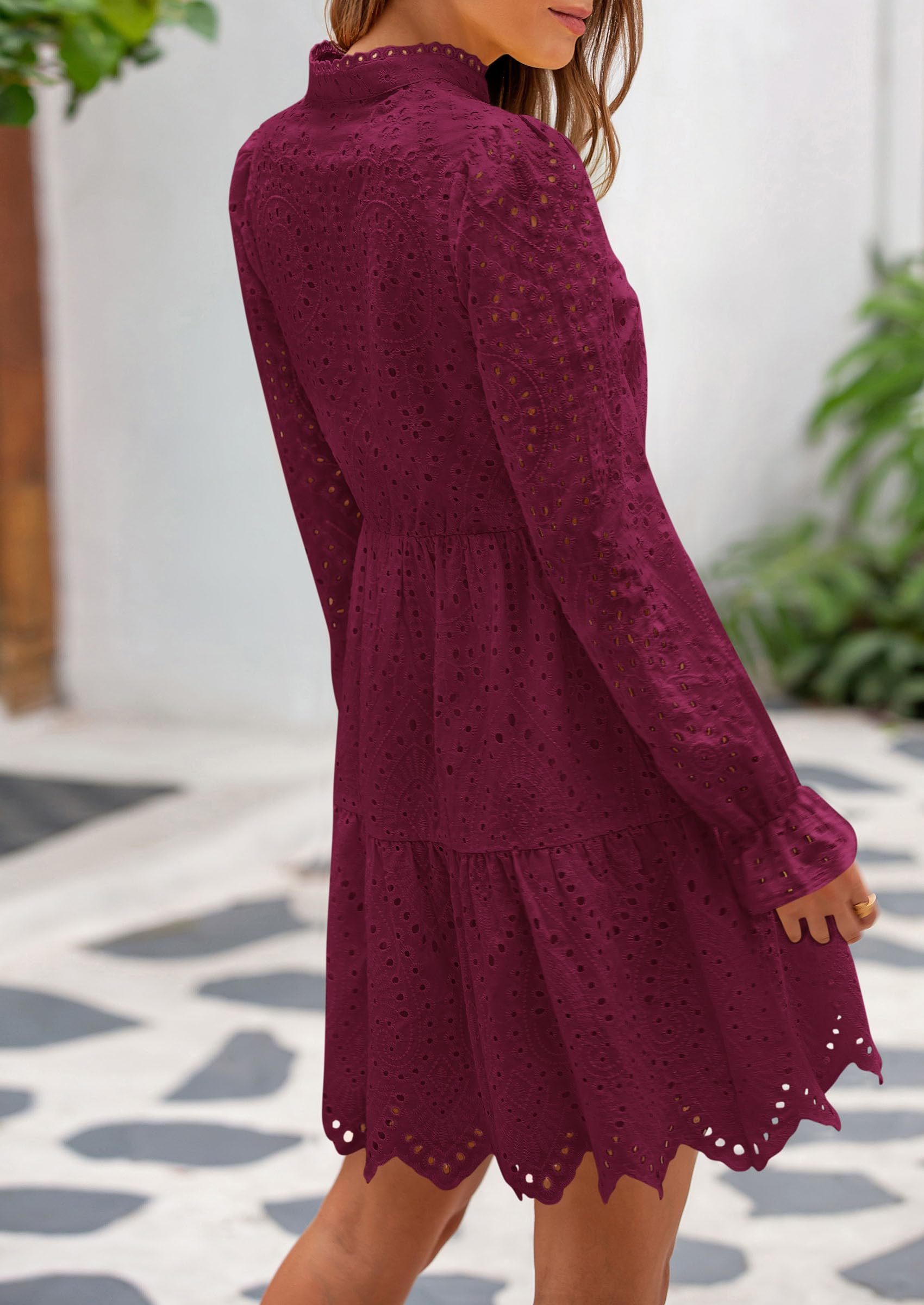 Foto 2 | Vestido Prettygarden Para Mujer, Primavera 2025, Manga Larga, Cuello En V - Venta Internacional.