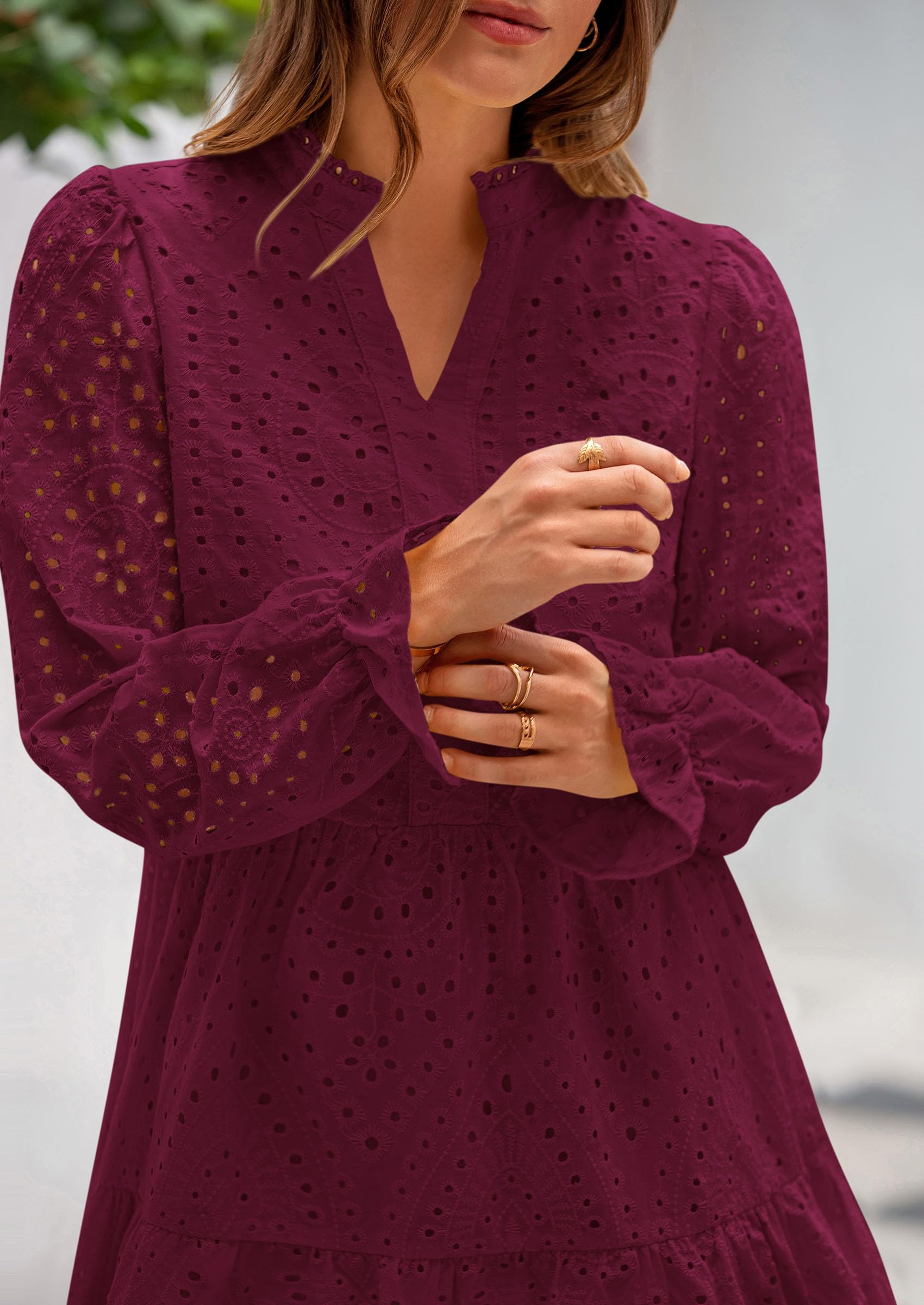 Foto 6 pulgar | Vestido Prettygarden Para Mujer, Primavera 2025, Manga Larga, Cuello En V - Venta Internacional.