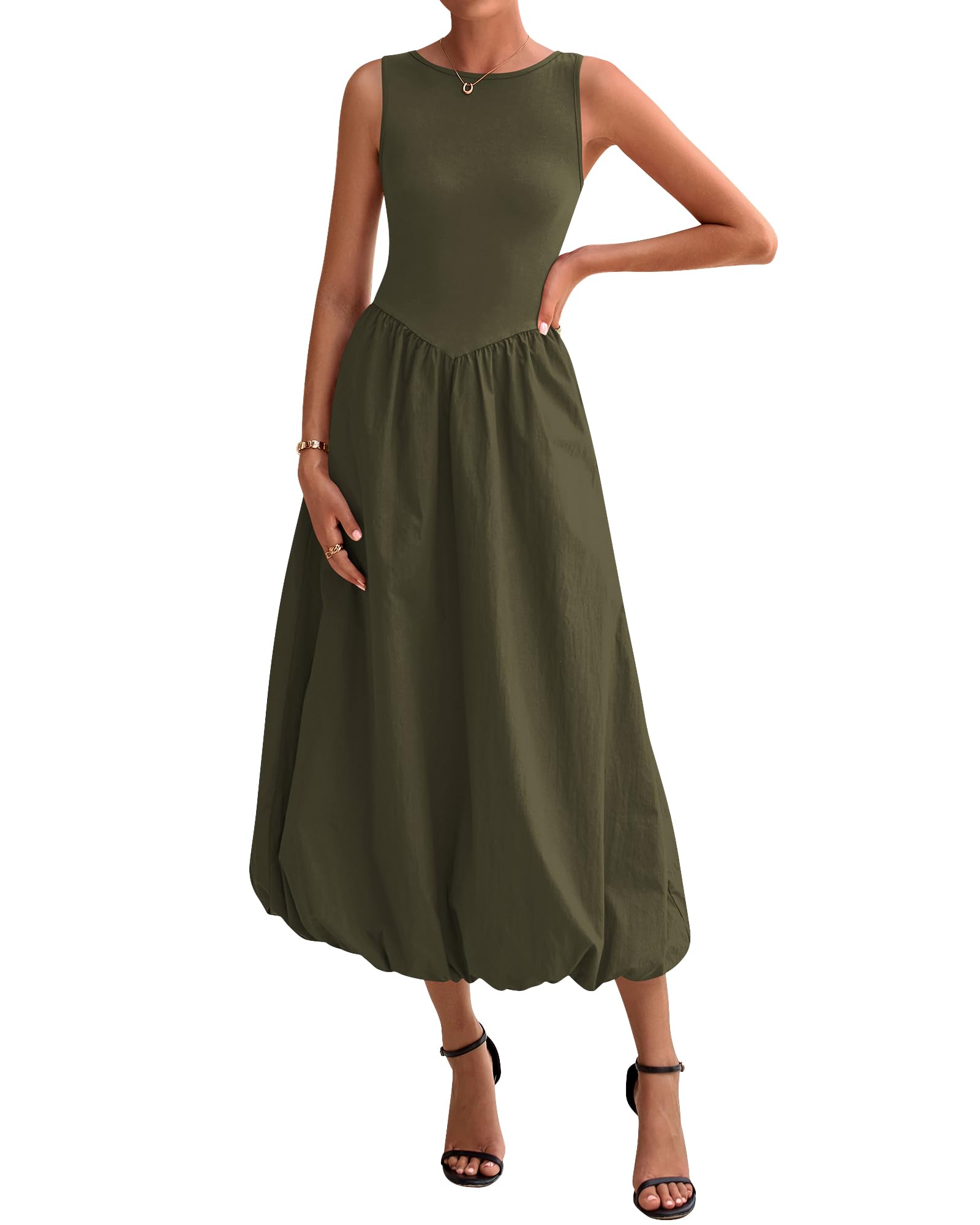 Vestido Midi Casual Sin Mangas Btfbm Para Mujer 2025 - Venta Internacional.