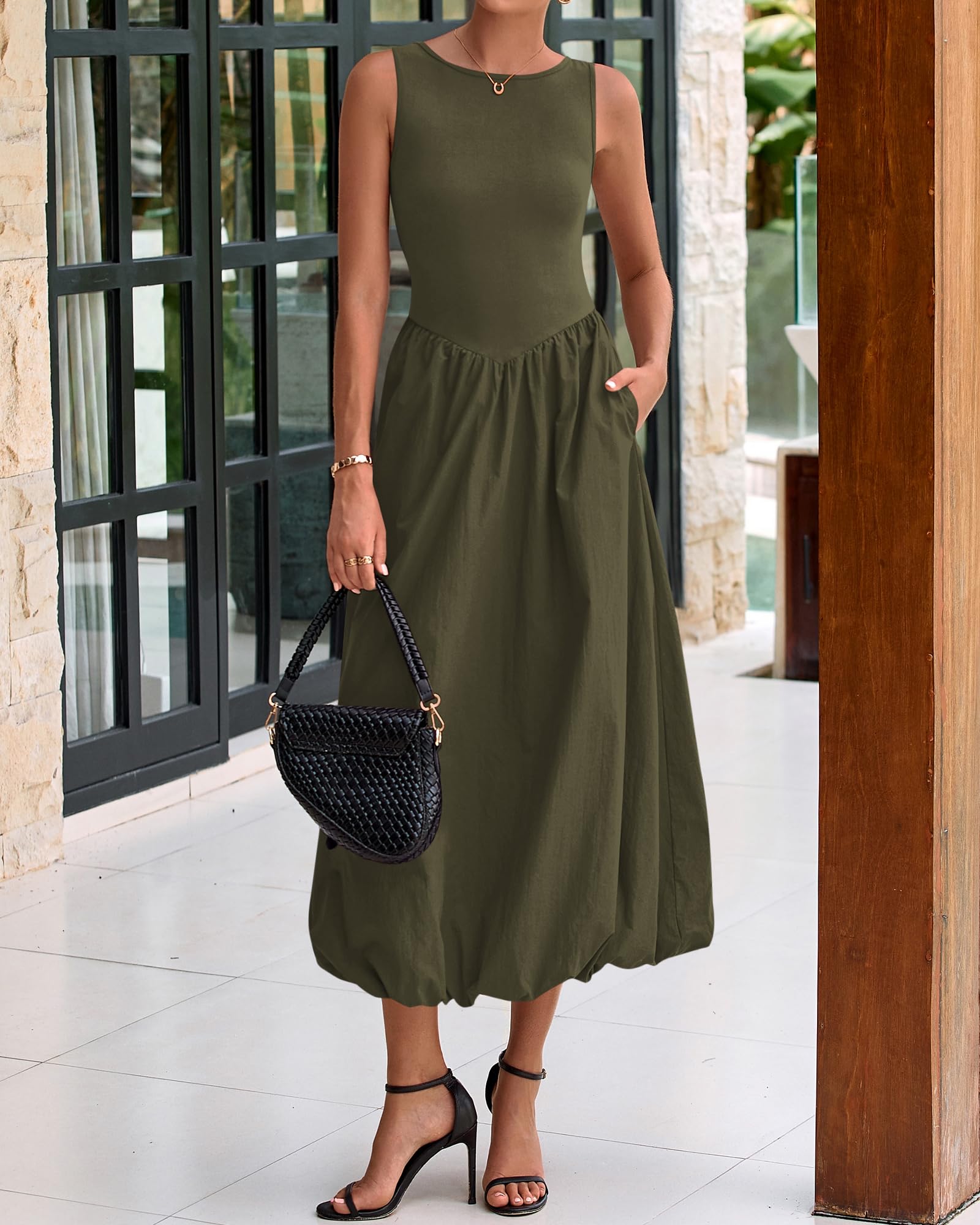 Foto 3 pulgar | Vestido Midi Casual Sin Mangas Btfbm Para Mujer 2025 - Venta Internacional.