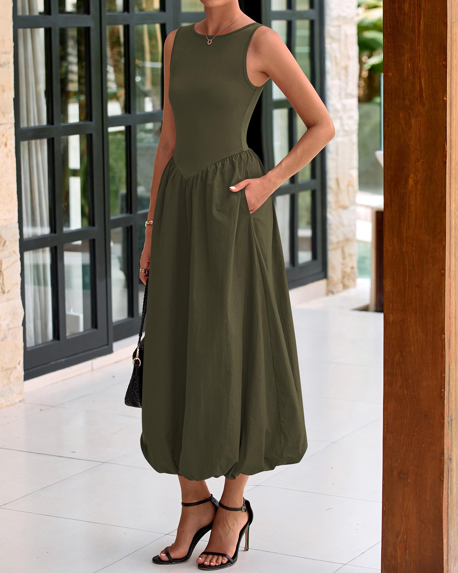 Foto 5 pulgar | Vestido Midi Casual Sin Mangas Btfbm Para Mujer 2025 - Venta Internacional.