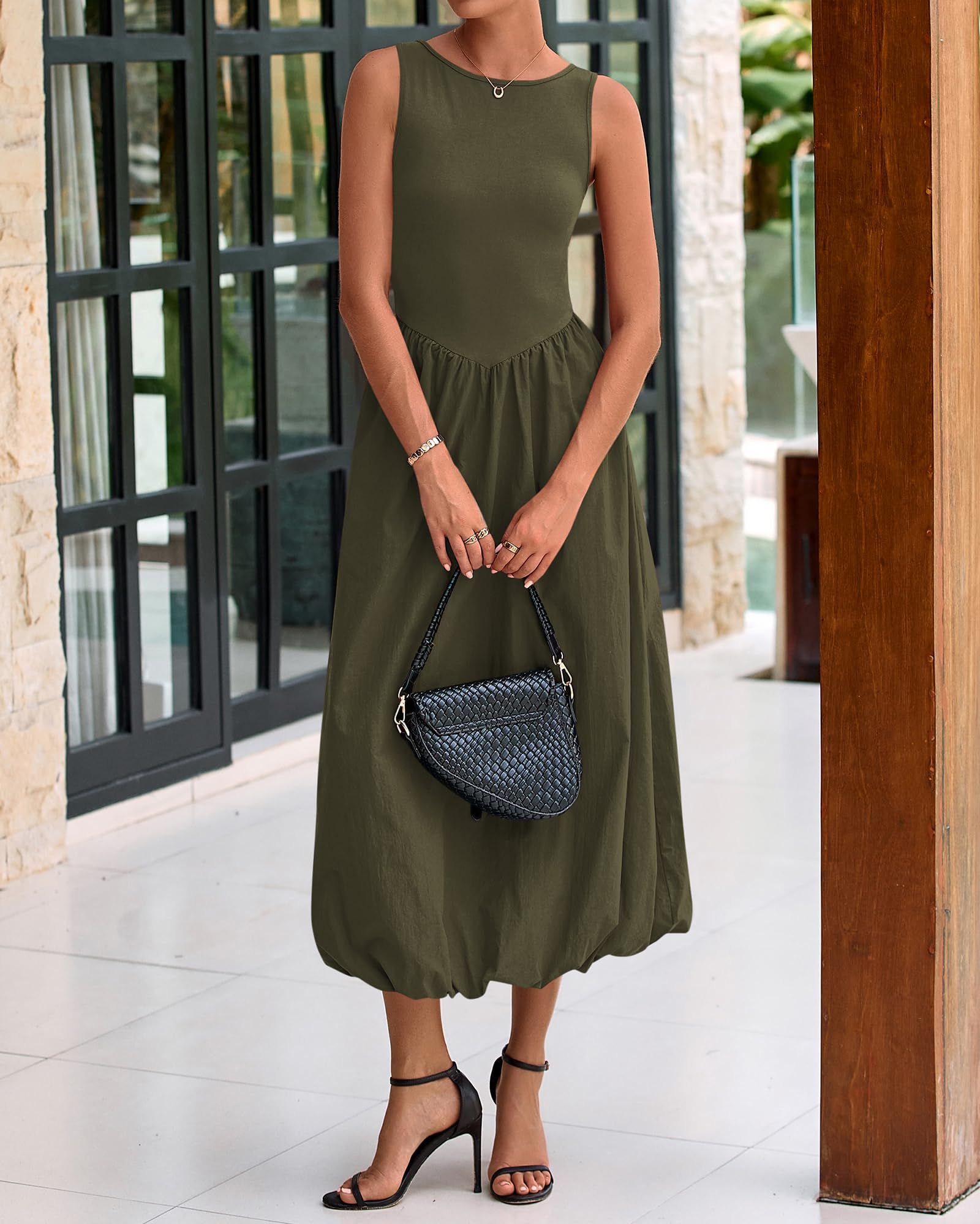 Foto 6 pulgar | Vestido Midi Casual Sin Mangas Btfbm Para Mujer 2025 - Venta Internacional.