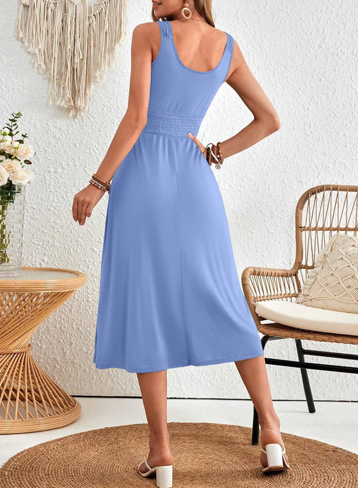 Foto 2 | Vestido Dokotoo 2025 Sin Mangas Con Cuello Redondo Para Mujer - Venta Internacional.