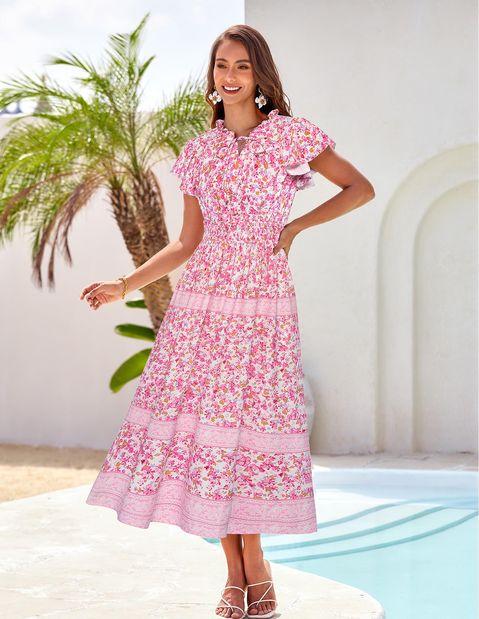Foto 2 | Vestido Largo Grace Karin Para Mujer, Estilo Bohemio, Floral, De Verano 2025 - Venta Internacional.