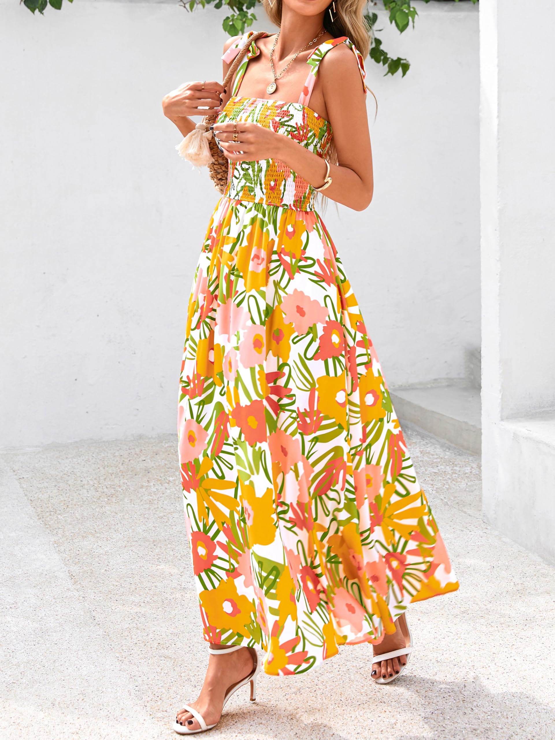 Foto 5 pulgar | Vestido De Verano Prettygarden Maxi Vestido Floral Sin Mangas Para Mujer - Venta Internacional.