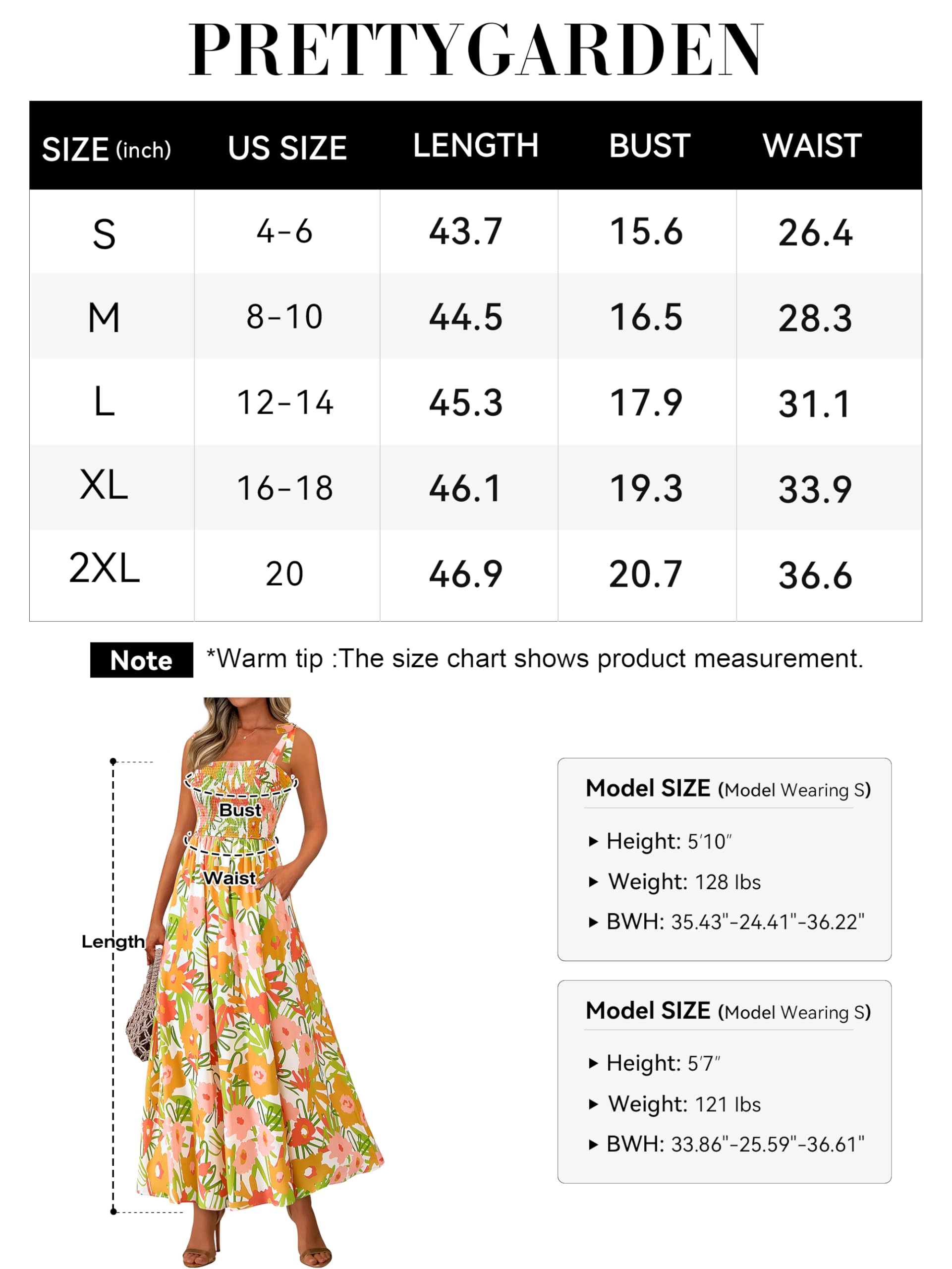 Foto 7 pulgar | Vestido De Verano Prettygarden Maxi Vestido Floral Sin Mangas Para Mujer - Venta Internacional.
