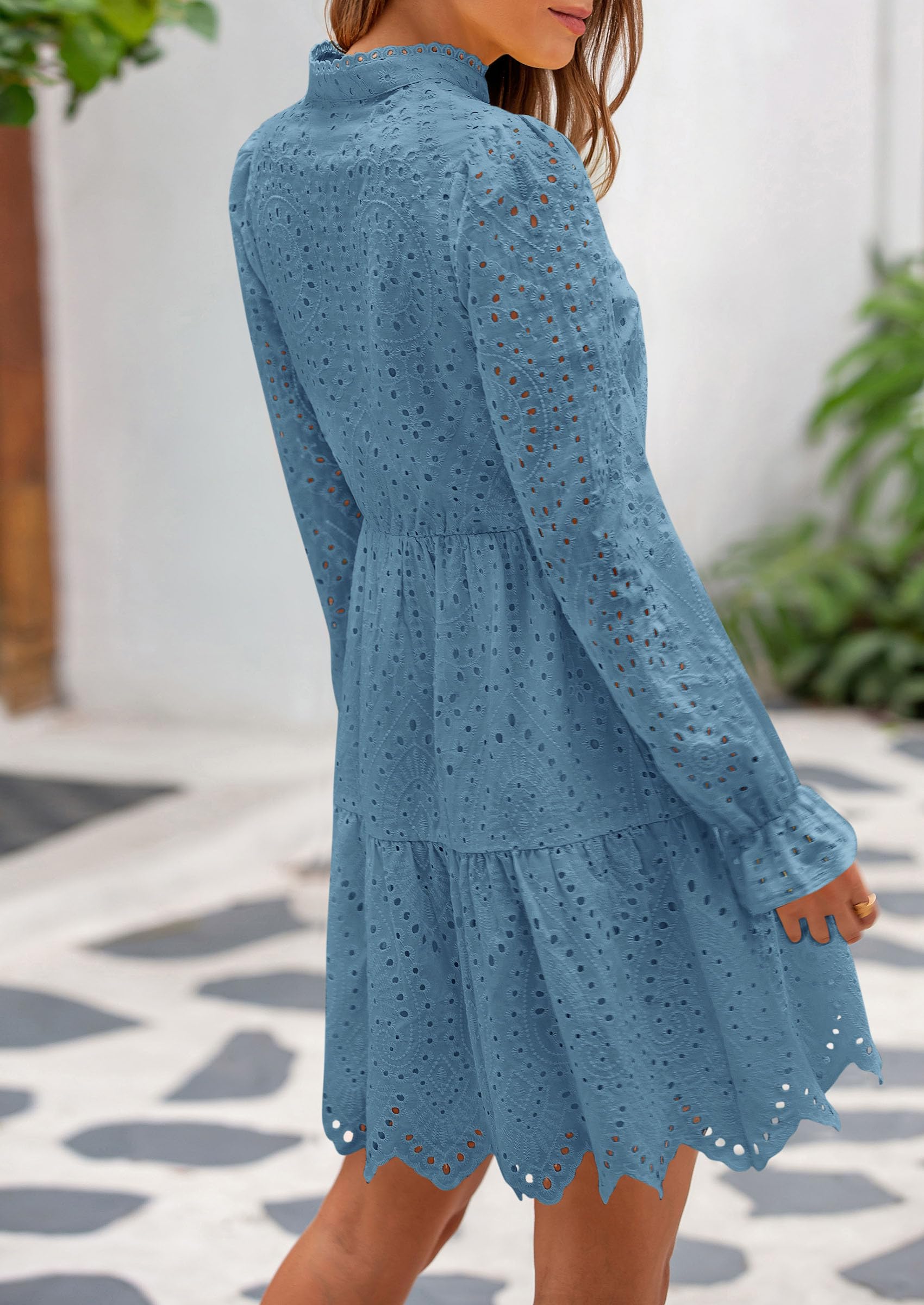 Foto 2 | Vestido Prettygarden Para Mujer, Primavera 2025, Manga Larga, Cuello En V - Venta Internacional.