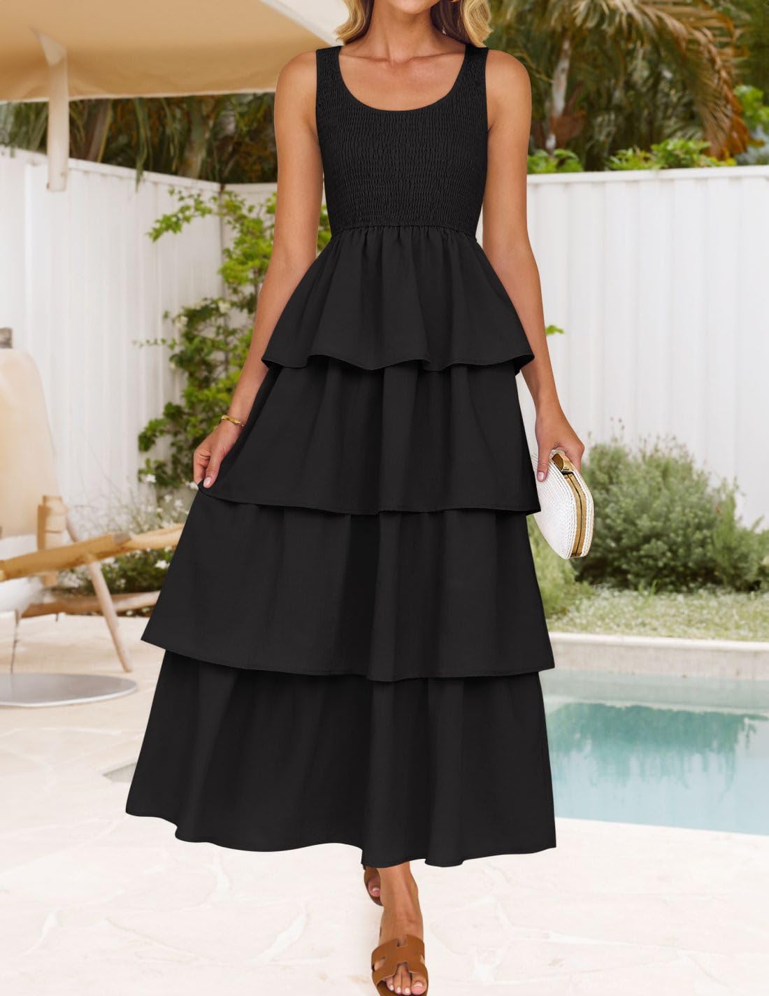 Foto 4 pulgar | Vestido Midi Sin Mangas Zesica 2025 Summer Boho Para Mujer - Venta Internacional.