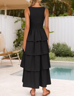 Foto 4 | Vestido Midi Sin Mangas Zesica 2025 Summer Boho Para Mujer - Venta Internacional.