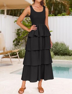 Foto 7 | Vestido Midi Sin Mangas Zesica 2025 Summer Boho Para Mujer - Venta Internacional.