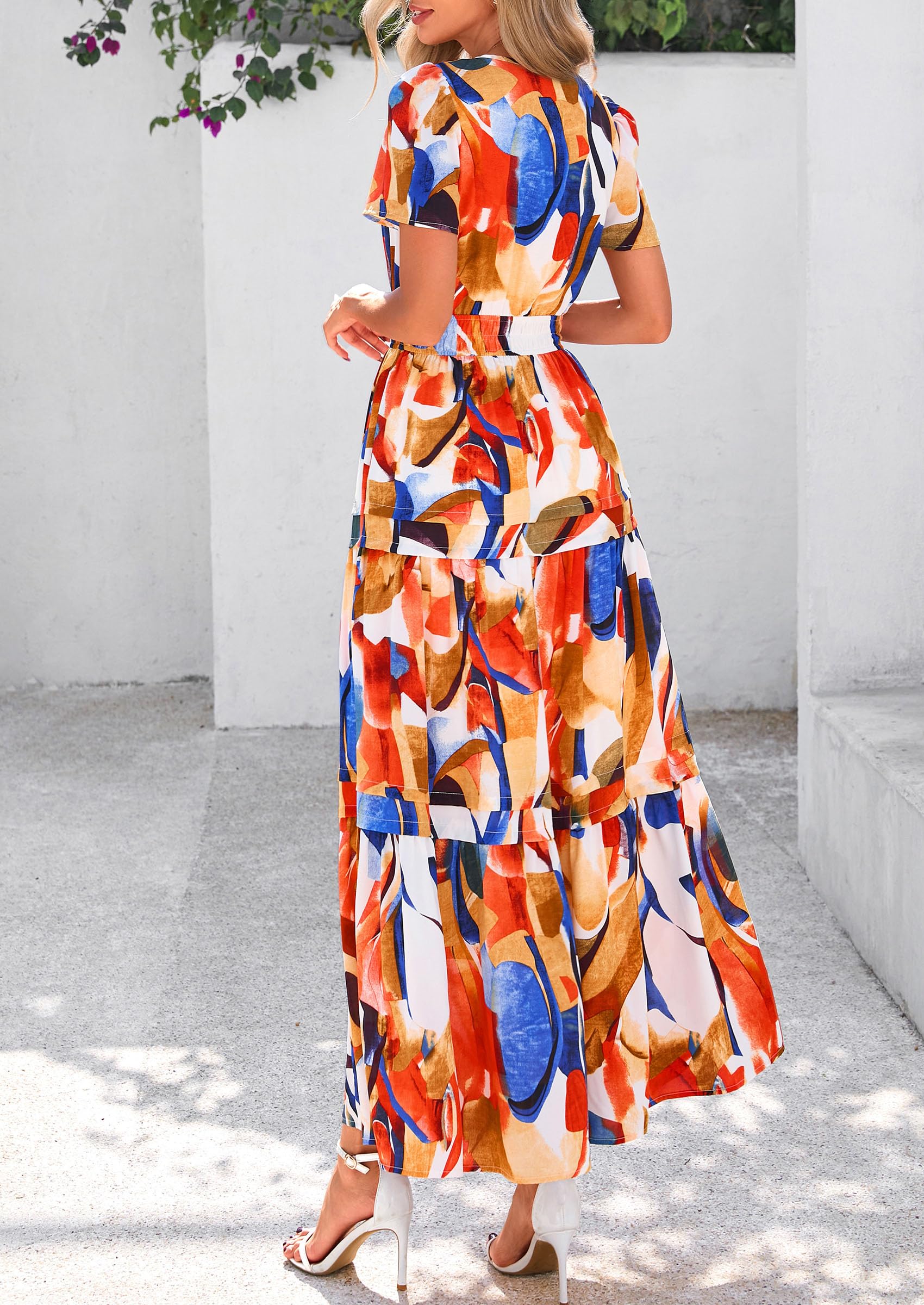 Foto 2 | Vestido Largo Prettygarden Para Mujer, Verano 2025, Estilo Bohemio, Floral, Azul - Venta Internacional.