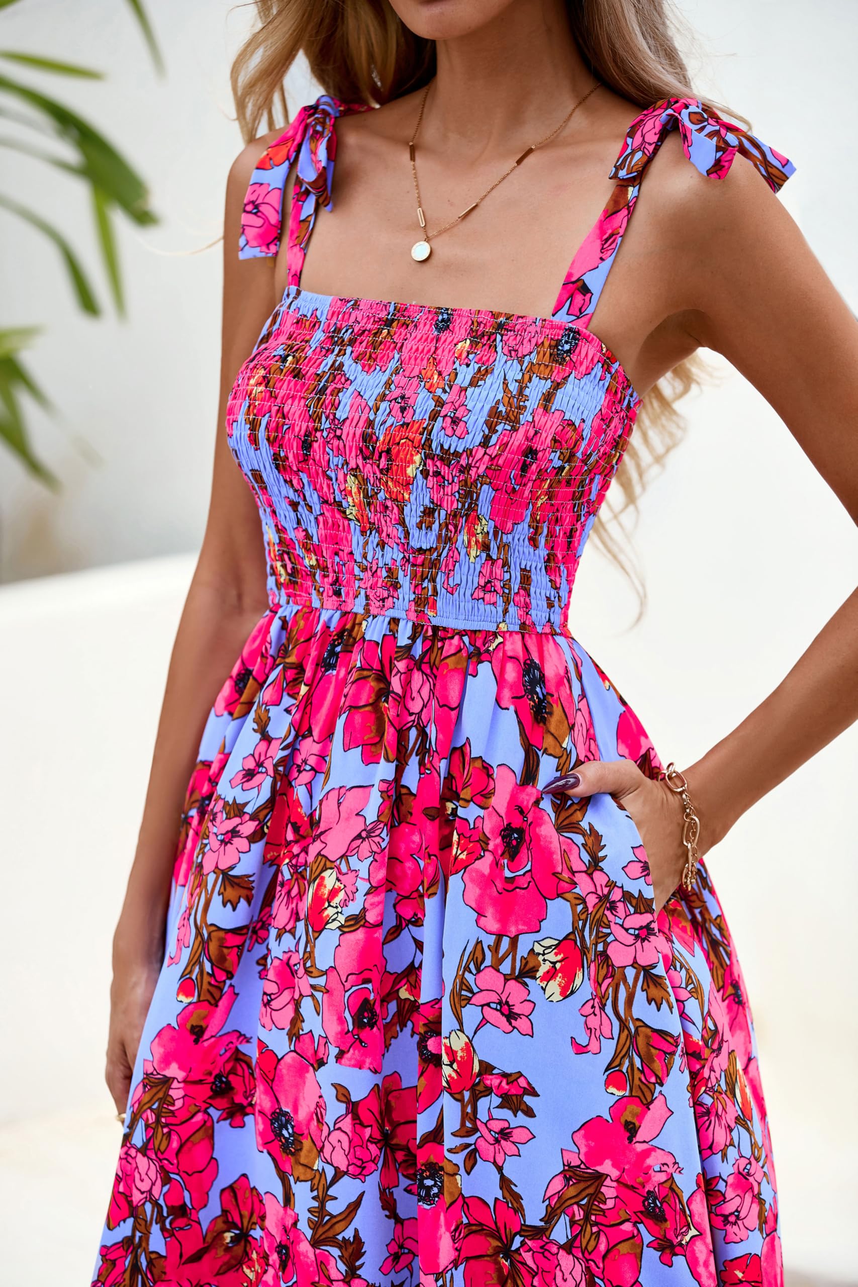Foto 7 pulgar | Vestido De Verano Prettygarden Maxi Floral Sin Mangas Para Mujer - Venta Internacional.