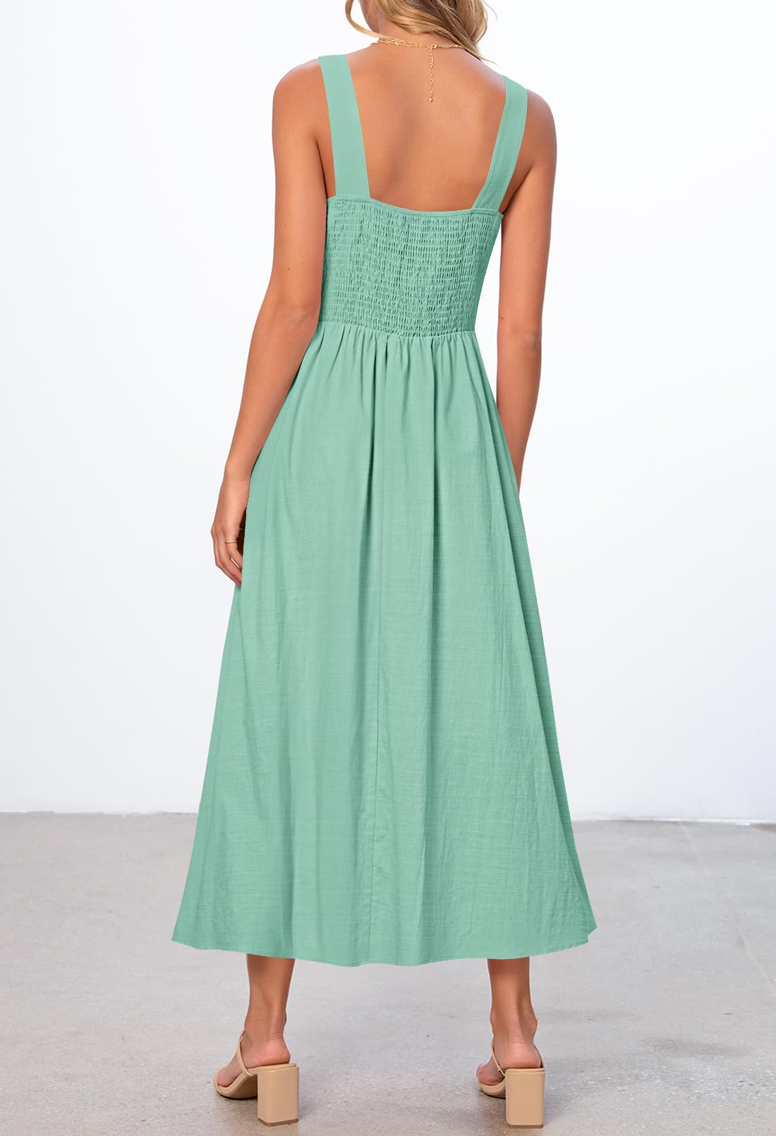 Foto 4 pulgar | Vestido Merokeety Vestido Midi Sin Mangas De Verano 2025 Para Mujer - Venta Internacional.