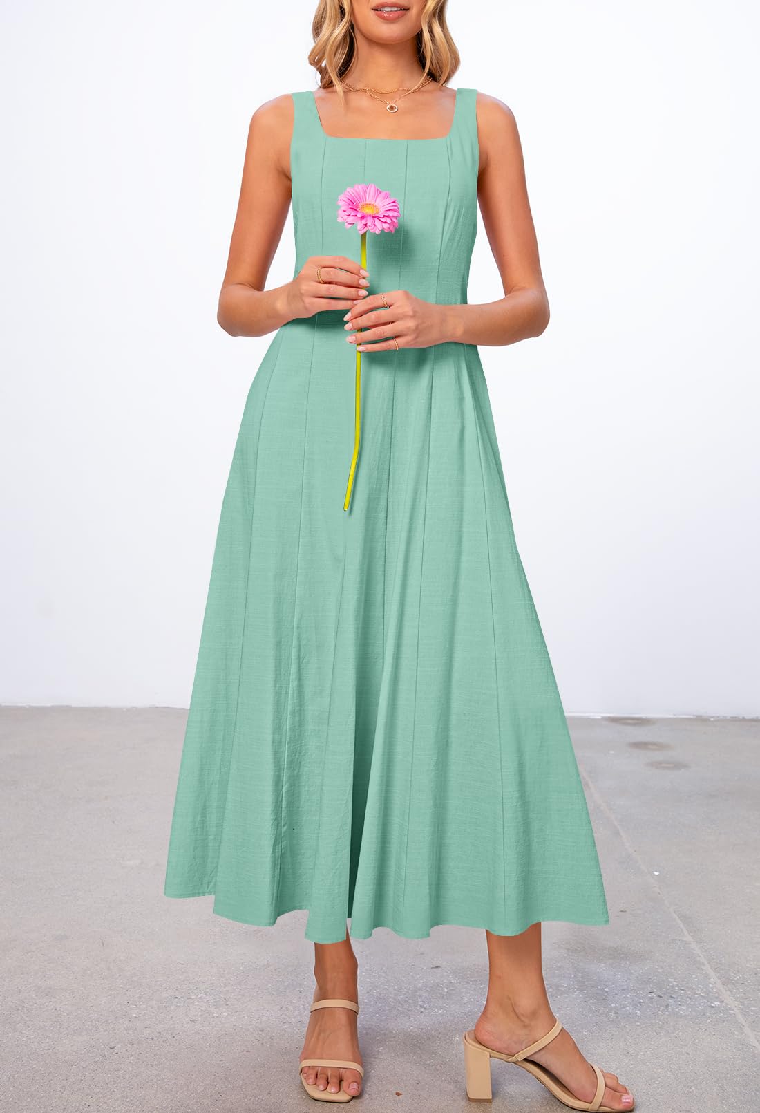 Foto 7 | Vestido Merokeety Vestido Midi Sin Mangas De Verano 2025 Para Mujer - Venta Internacional.