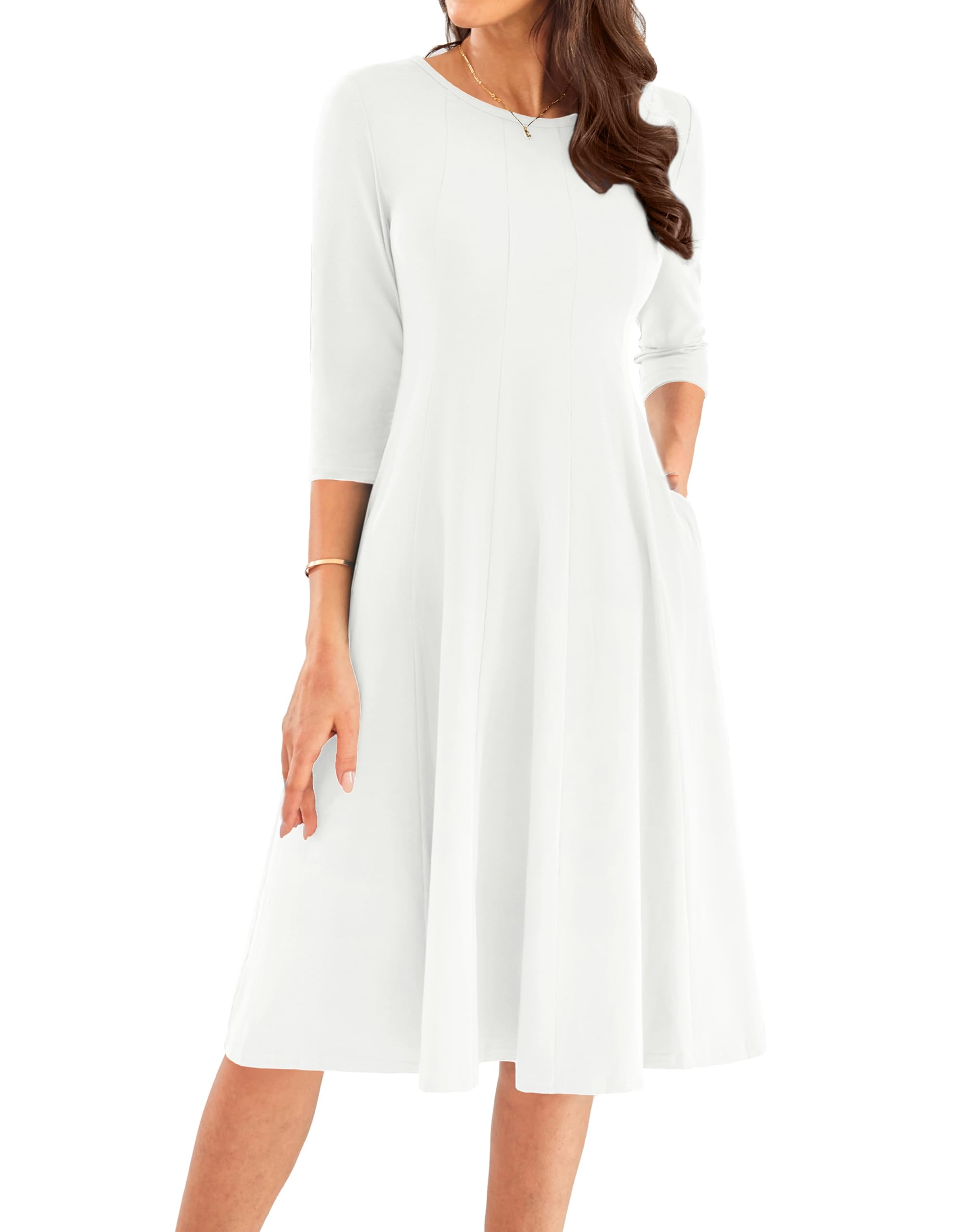 Vestido Grace Karin, Casual De Verano, Blanco, Línea A, Manga 3/4, Xxl - Venta Internacional.