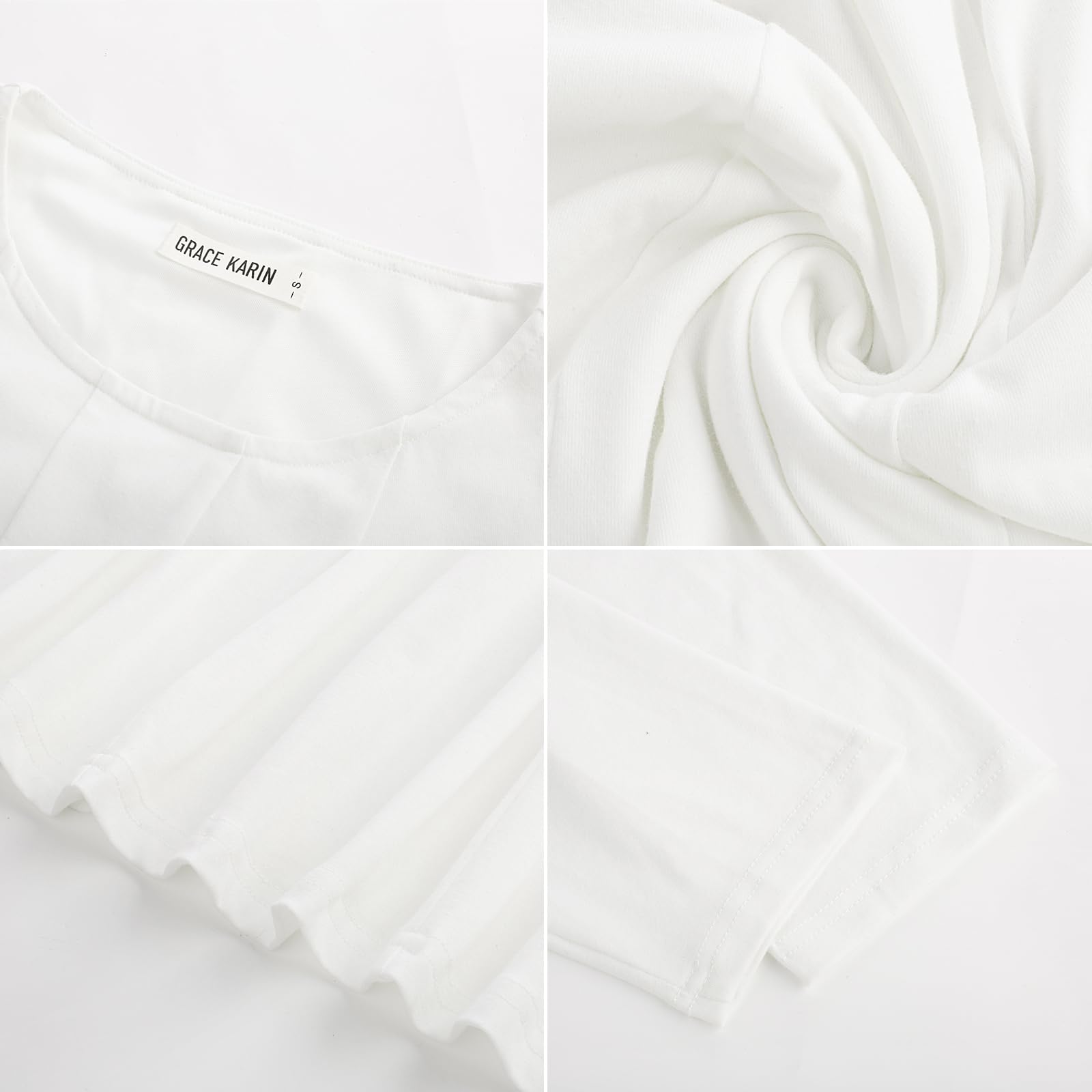 Foto 5 pulgar | Vestido Grace Karin, Casual De Verano, Blanco, Línea A, Manga 3/4, Xxl - Venta Internacional.