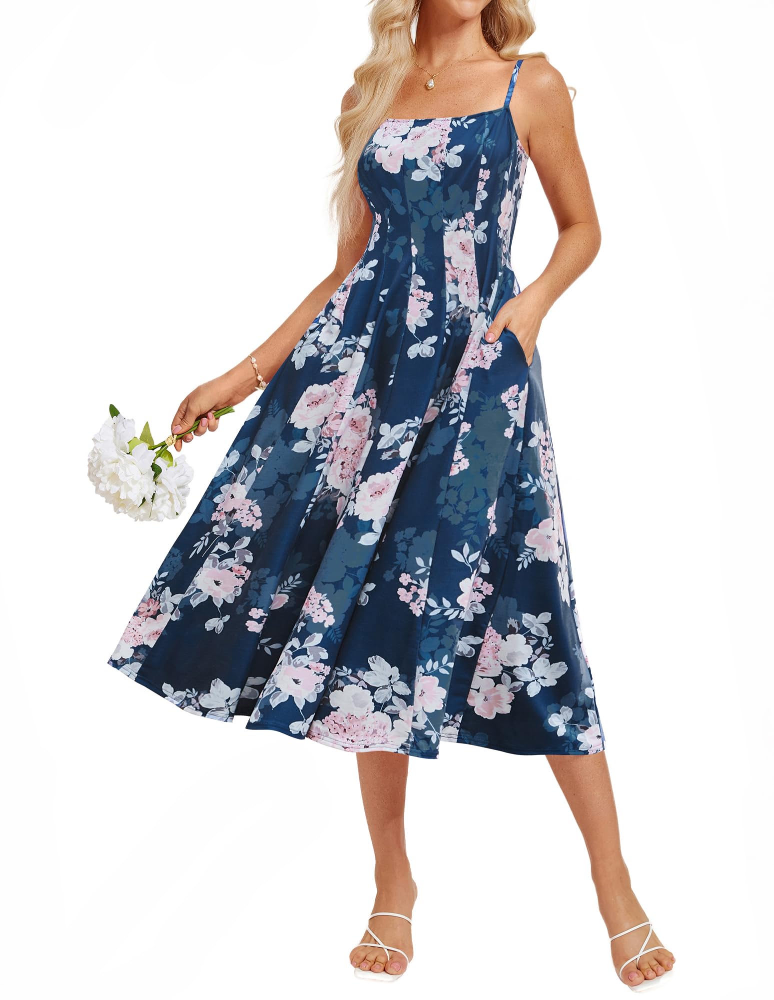Foto 2 pulgar | Vestido Grace Karin, Floral, Midi, Para Mujer Invitada A Una Boda De Verano - Venta Internacional.